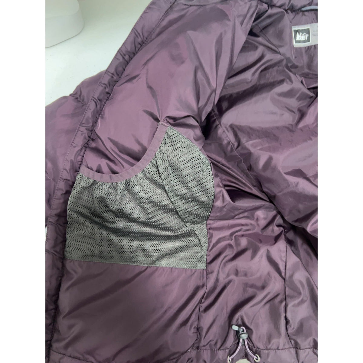 REI Plum Purple Goose Down Puffer Full Zip Quilted Jacket Women's XS