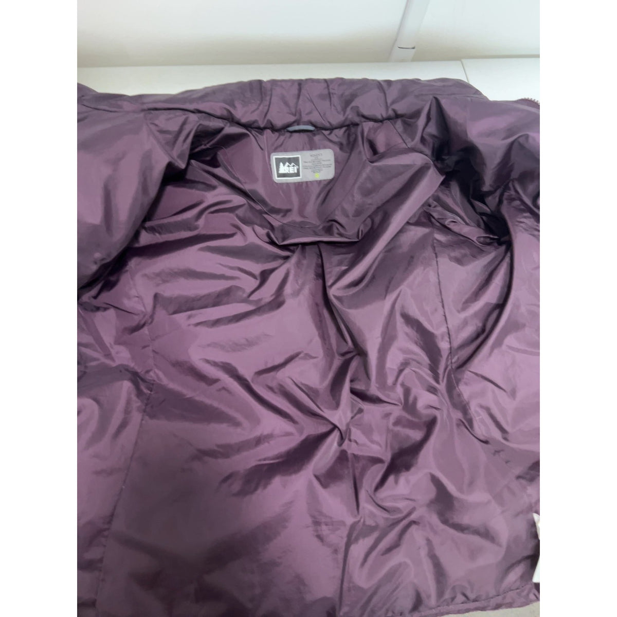 REI Plum Purple Goose Down Puffer Full Zip Quilted Jacket Women's XS