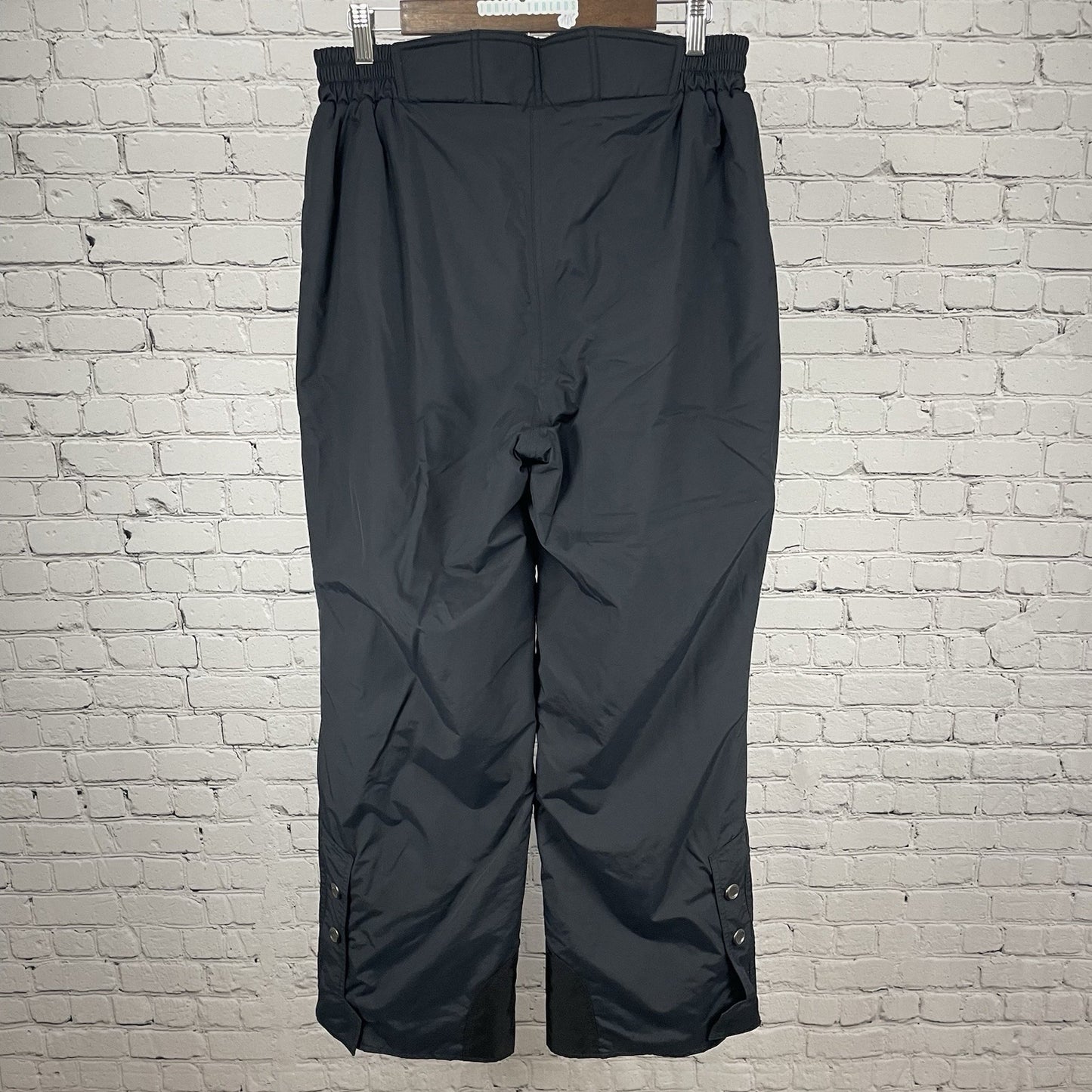 Marker Black Insulated Elastic Waist Zip Pockets Ski Snow Pants Size 12 (31x30)