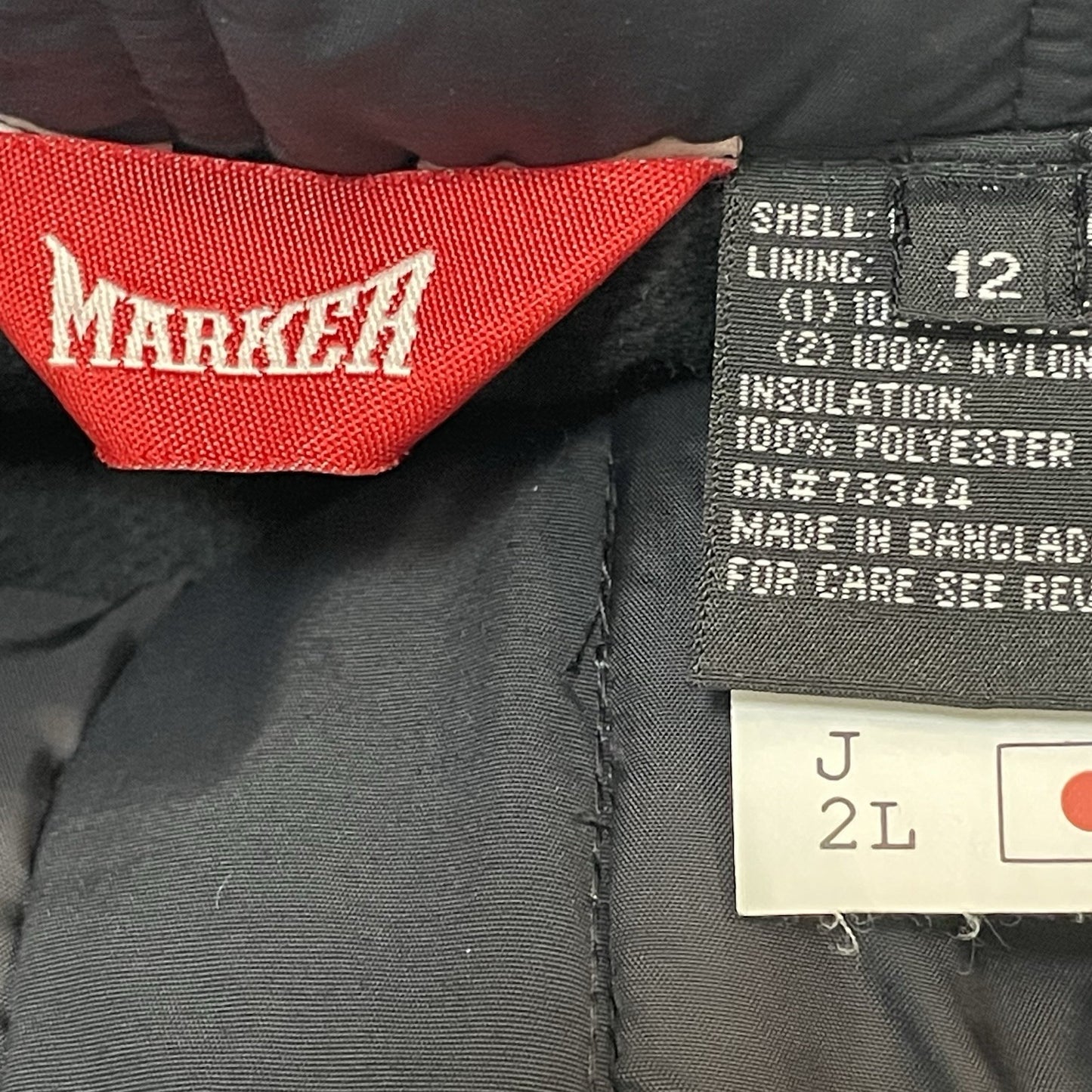 Marker Black Insulated Elastic Waist Zip Pockets Ski Snow Pants Size 12 (31x30)