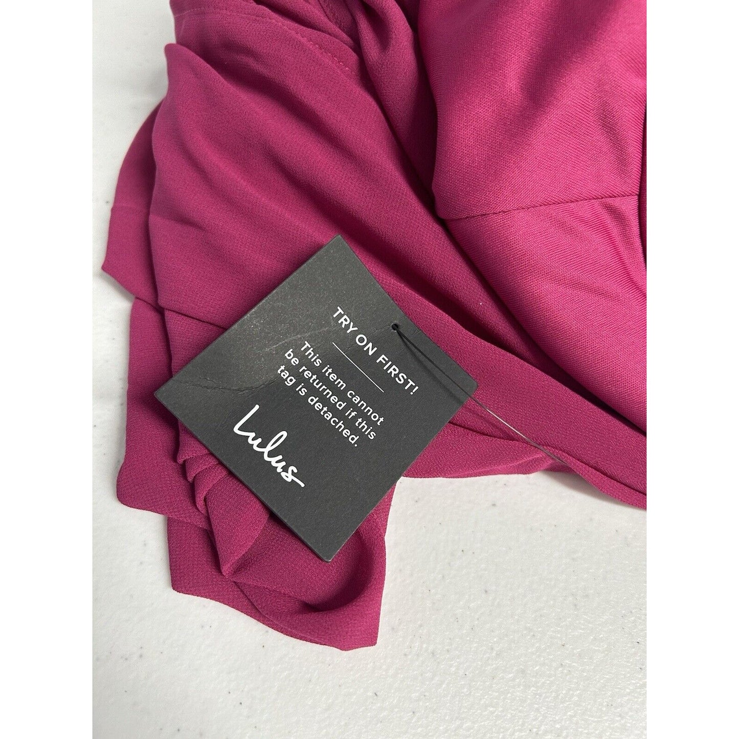 NWT Lulus Magenta Deep V Pleated Sleeveless Long Maxi Dress Gown Women’s L