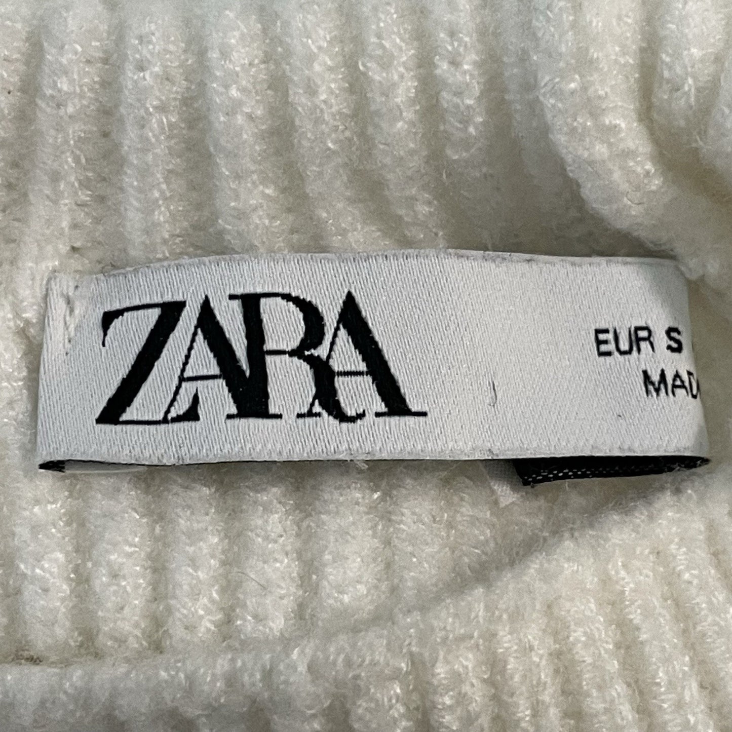 Zara Ivory White Heavy Knit High Neck Long Sleeve Sweater Dress Size Small S