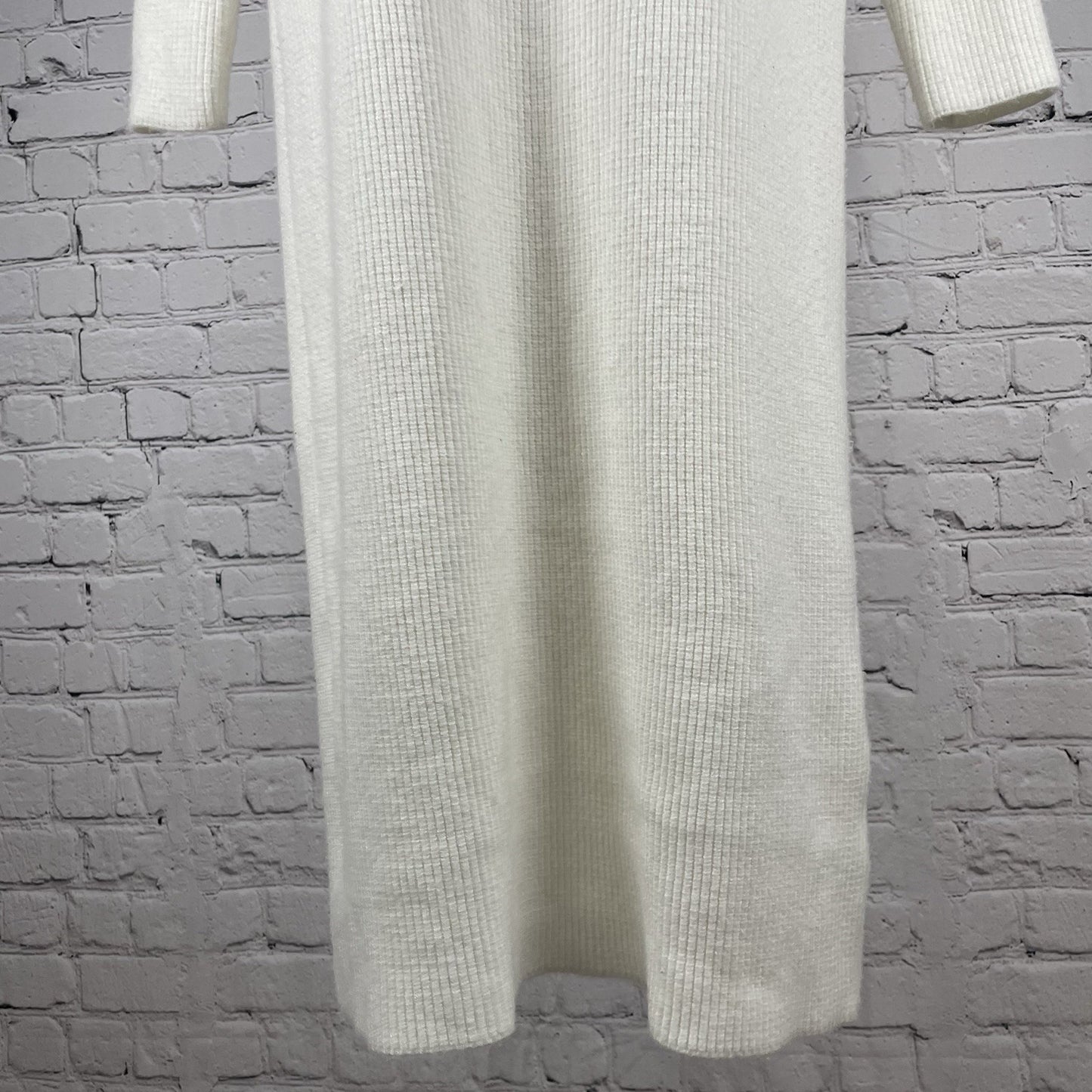 Zara Ivory White Heavy Knit High Neck Long Sleeve Sweater Dress Size Small S