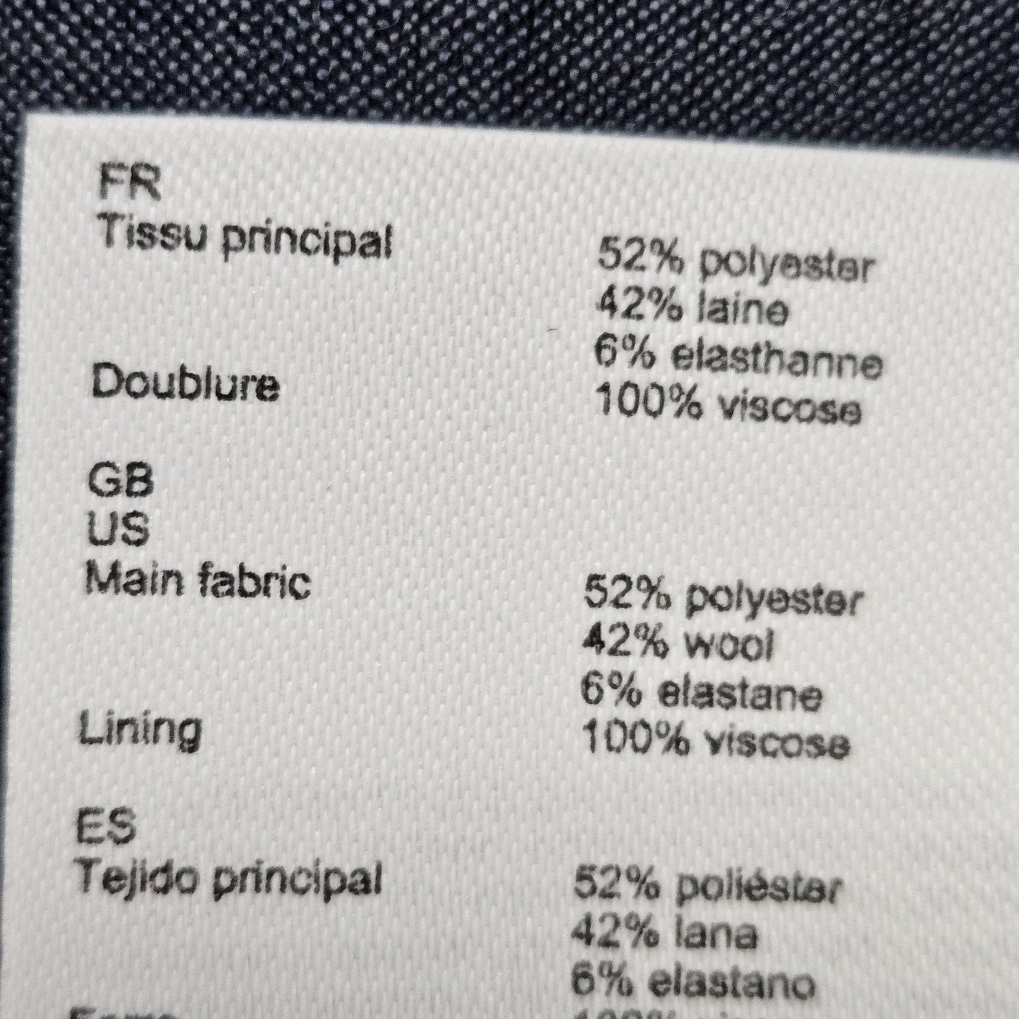 Maje Blue Wool Blend Stretch 1 Button Vented Notch Lined Blazer Suit Jacket 36