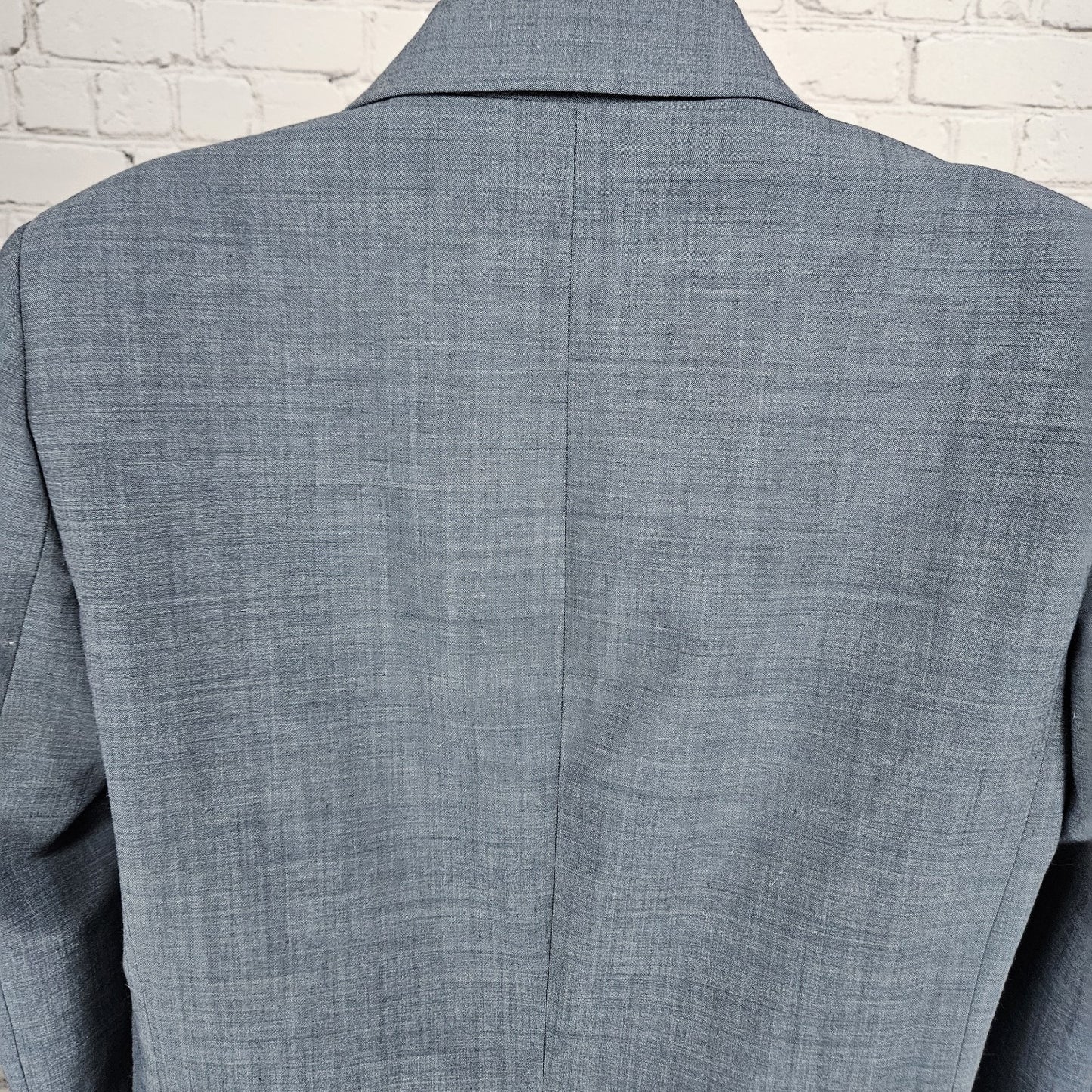 Maje Blue Wool Blend Stretch 1 Button Vented Notch Lined Blazer Suit Jacket 36