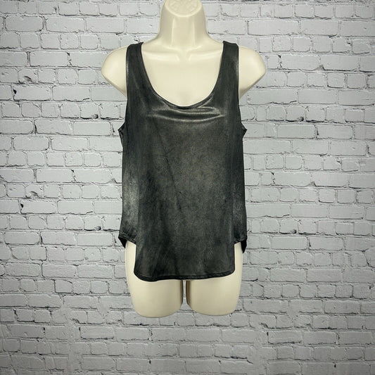 VTG California Mint Gray Metallic USA Made Relaxed Sleeveless Top Size Medium M