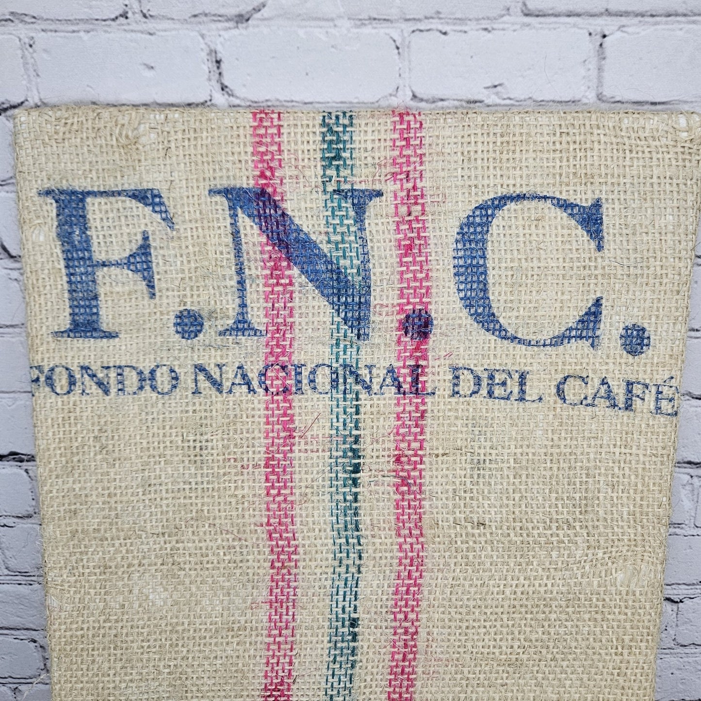 F.N.C. Coffee Authentic Burlap Sack Wrapped Canvas Wood Framed Art 24x18