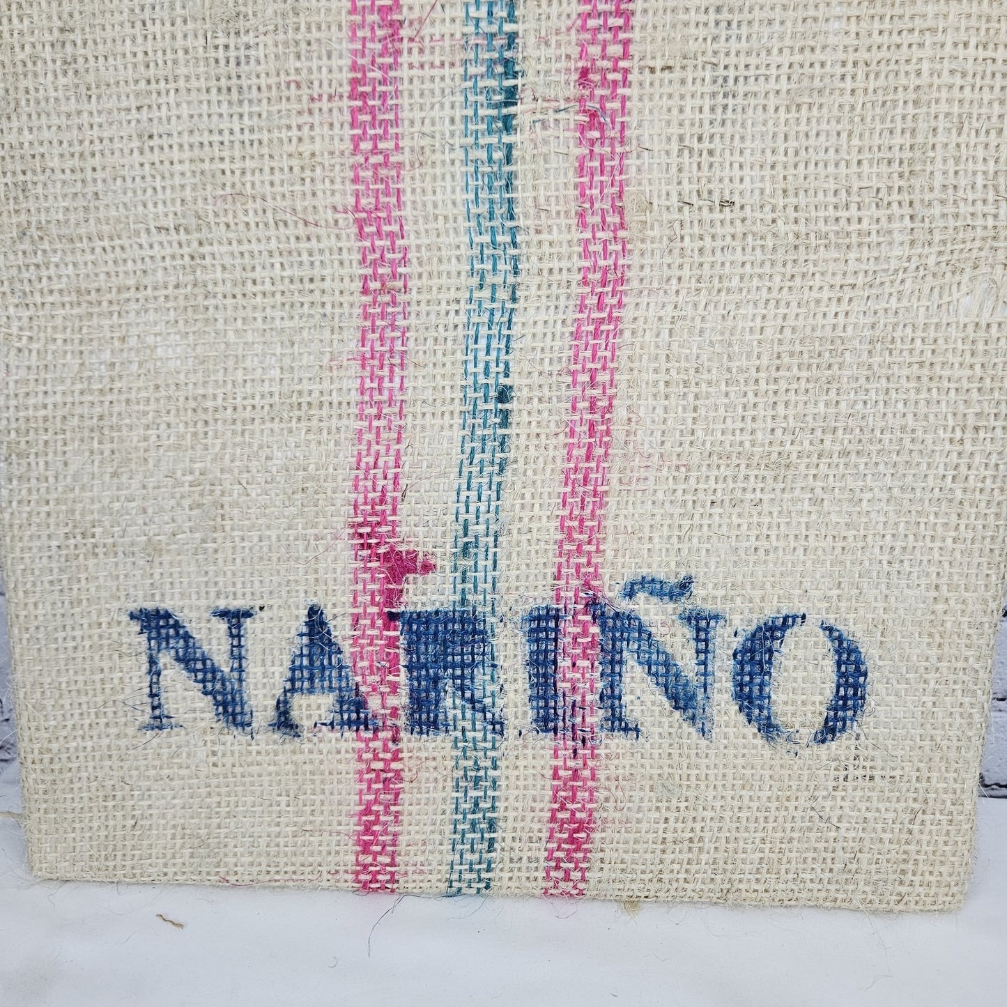 F.N.C. Coffee Authentic Burlap Sack Wrapped Canvas Wood Framed Art 24x18