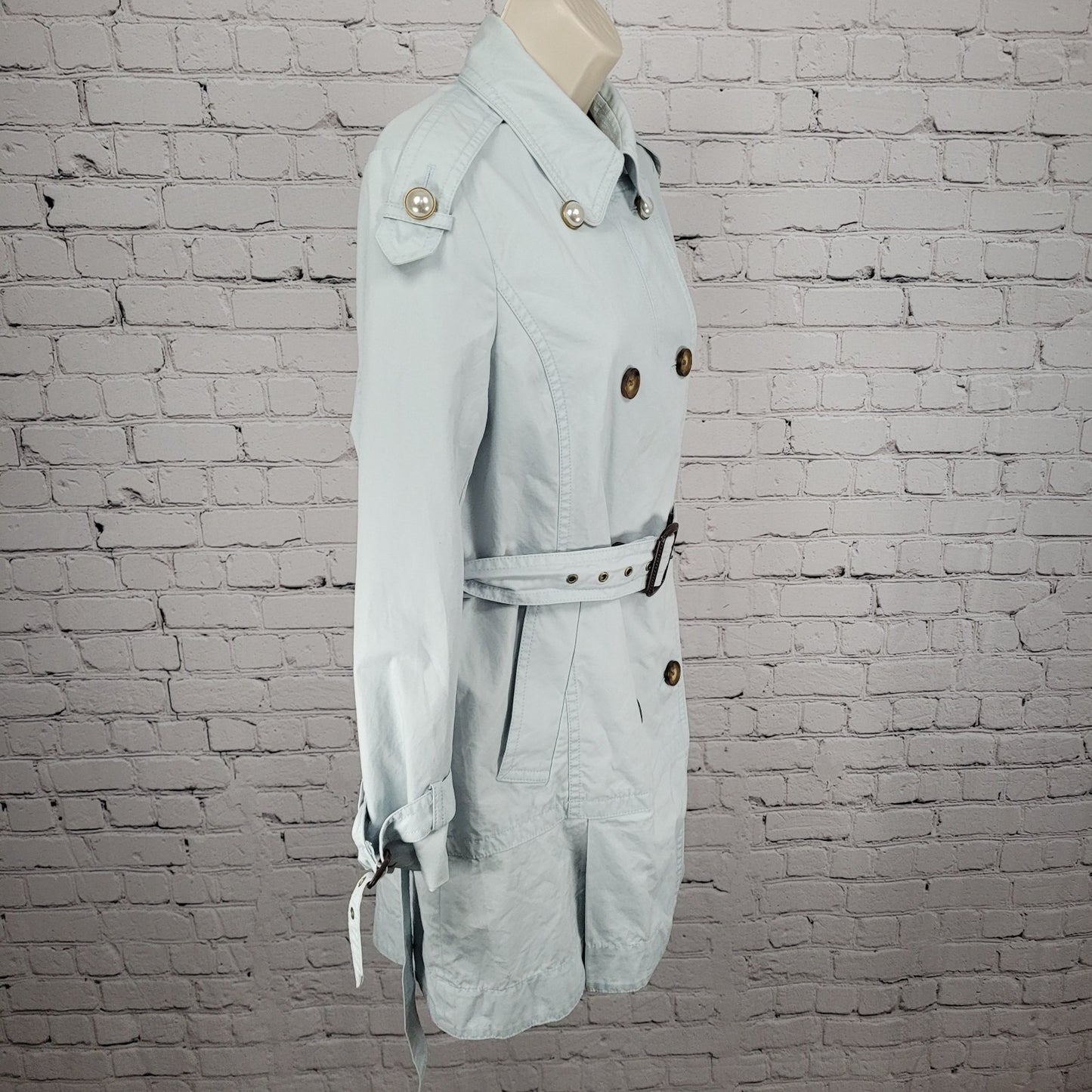 Teenie Weenie Blue Double Breasted Pearl Buttons Belted Pea Coat 165/88A US M