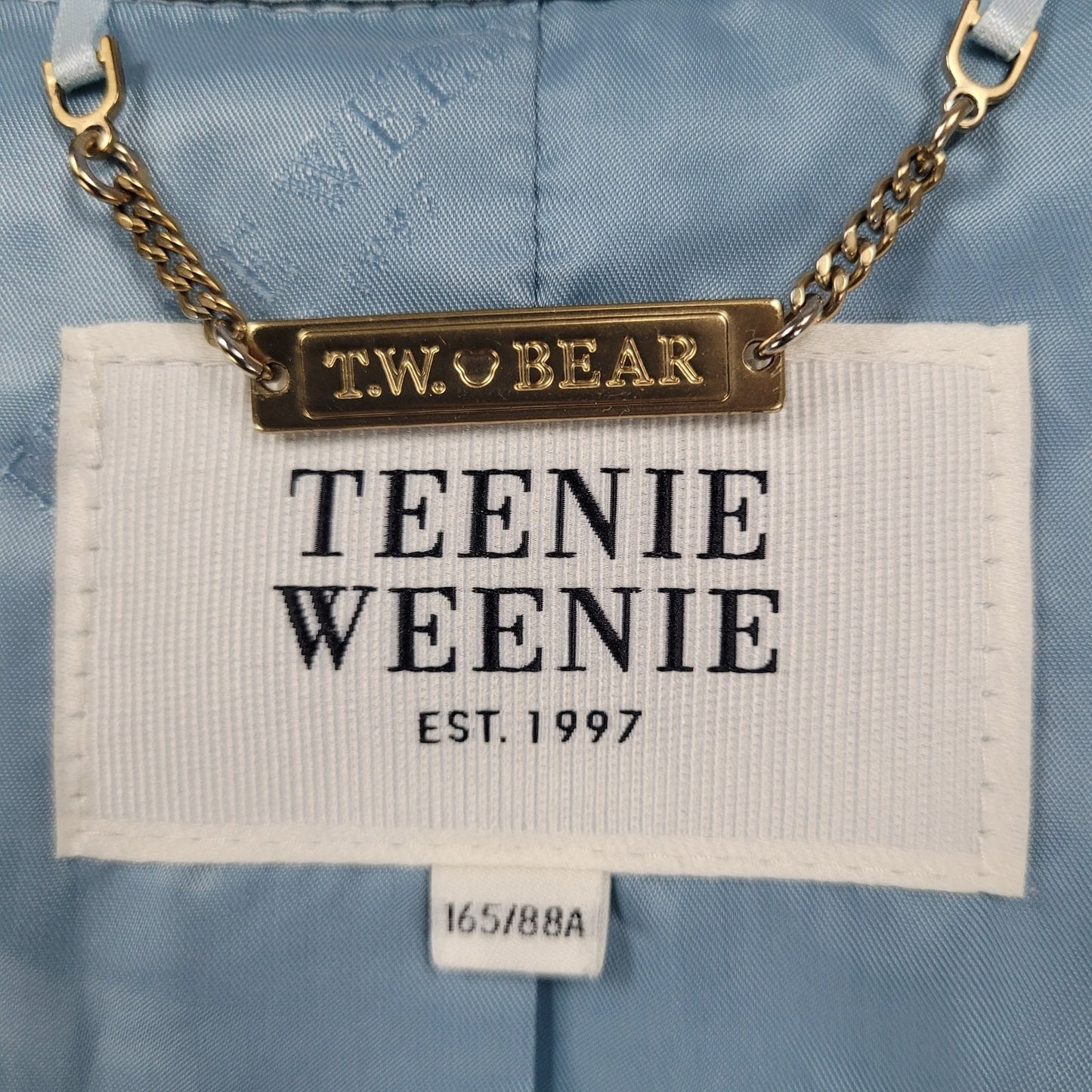 Teenie Weenie Blue Double Breasted Pearl Buttons Belted Pea Coat 165/88A US M