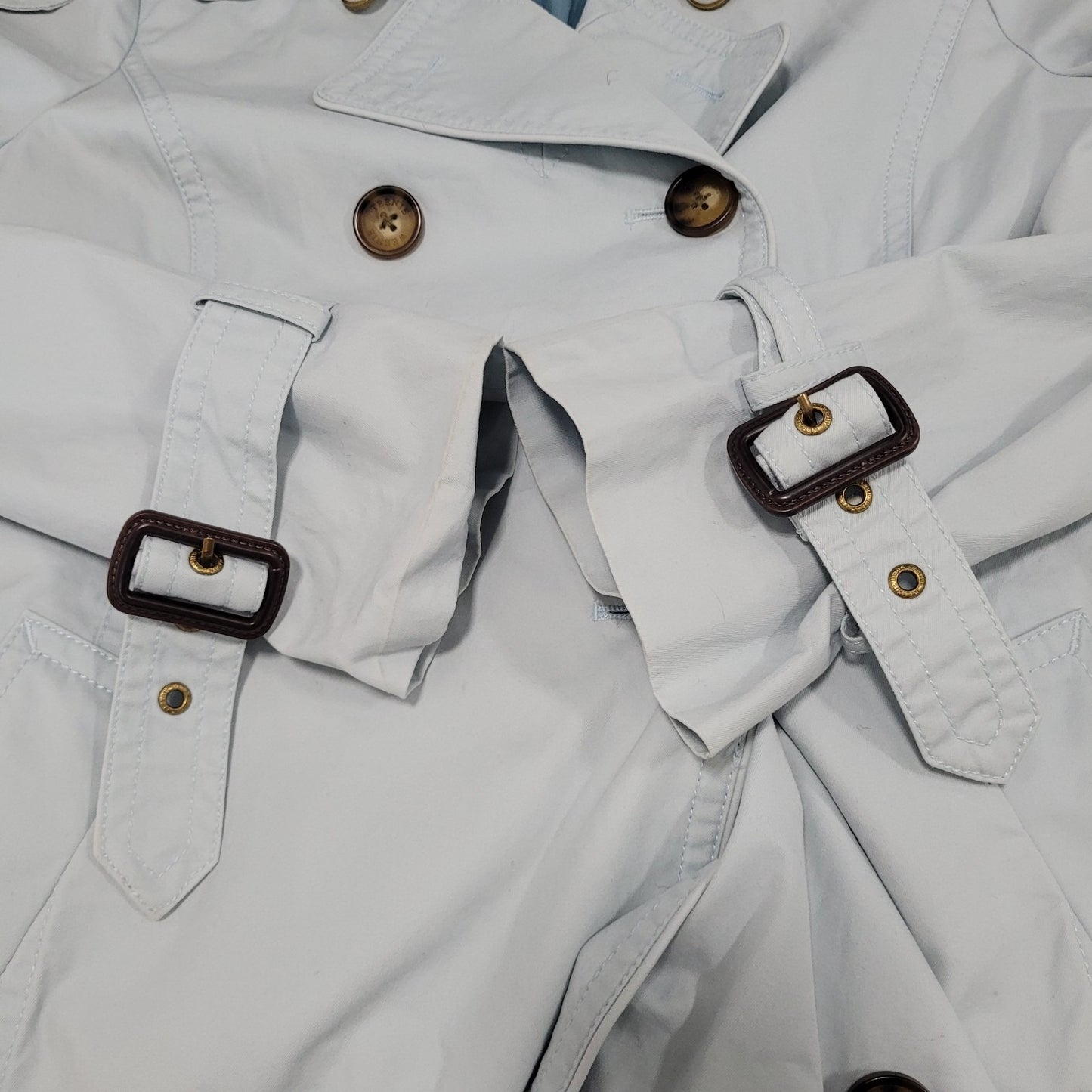 Teenie Weenie Blue Double Breasted Pearl Buttons Belted Pea Coat 165/88A US M