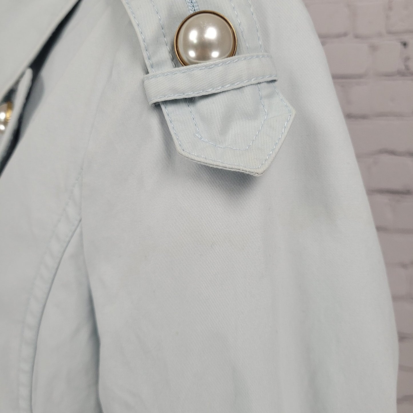 Teenie Weenie Blue Double Breasted Pearl Buttons Belted Pea Coat 165/88A US M