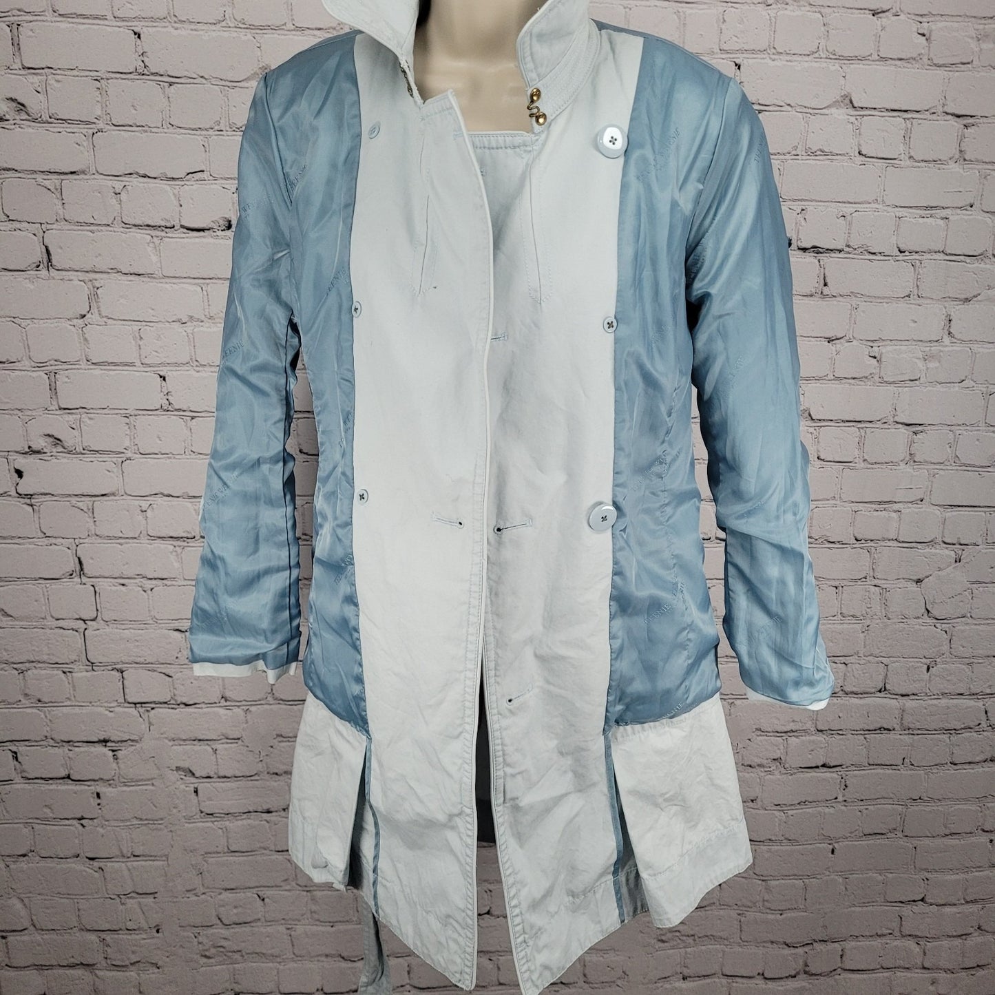 Teenie Weenie Blue Double Breasted Pearl Buttons Belted Pea Coat 165/88A US M