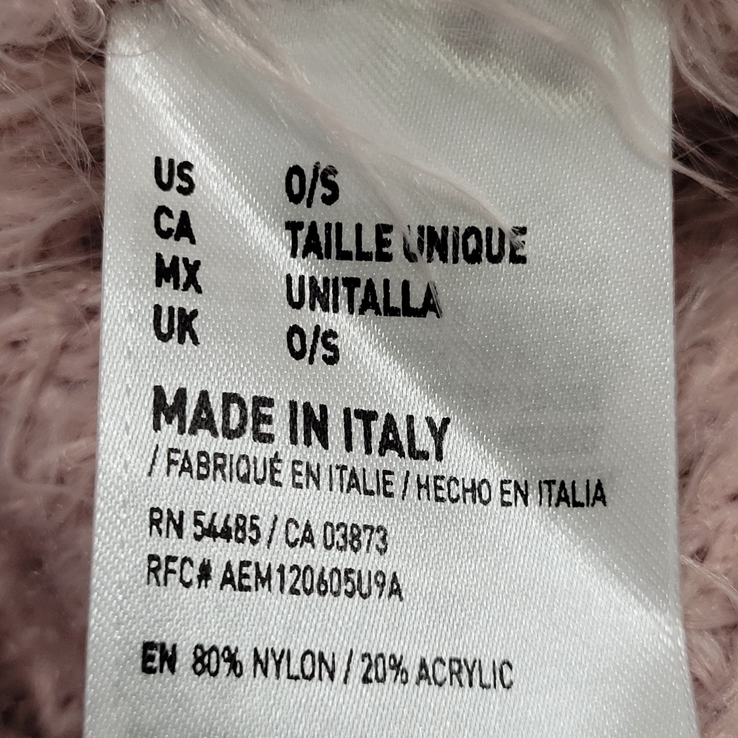 Don't Ask Why Pink Fuzzy Knit Faux Fur Long Sleeve Pullover Sweater Italy O/S