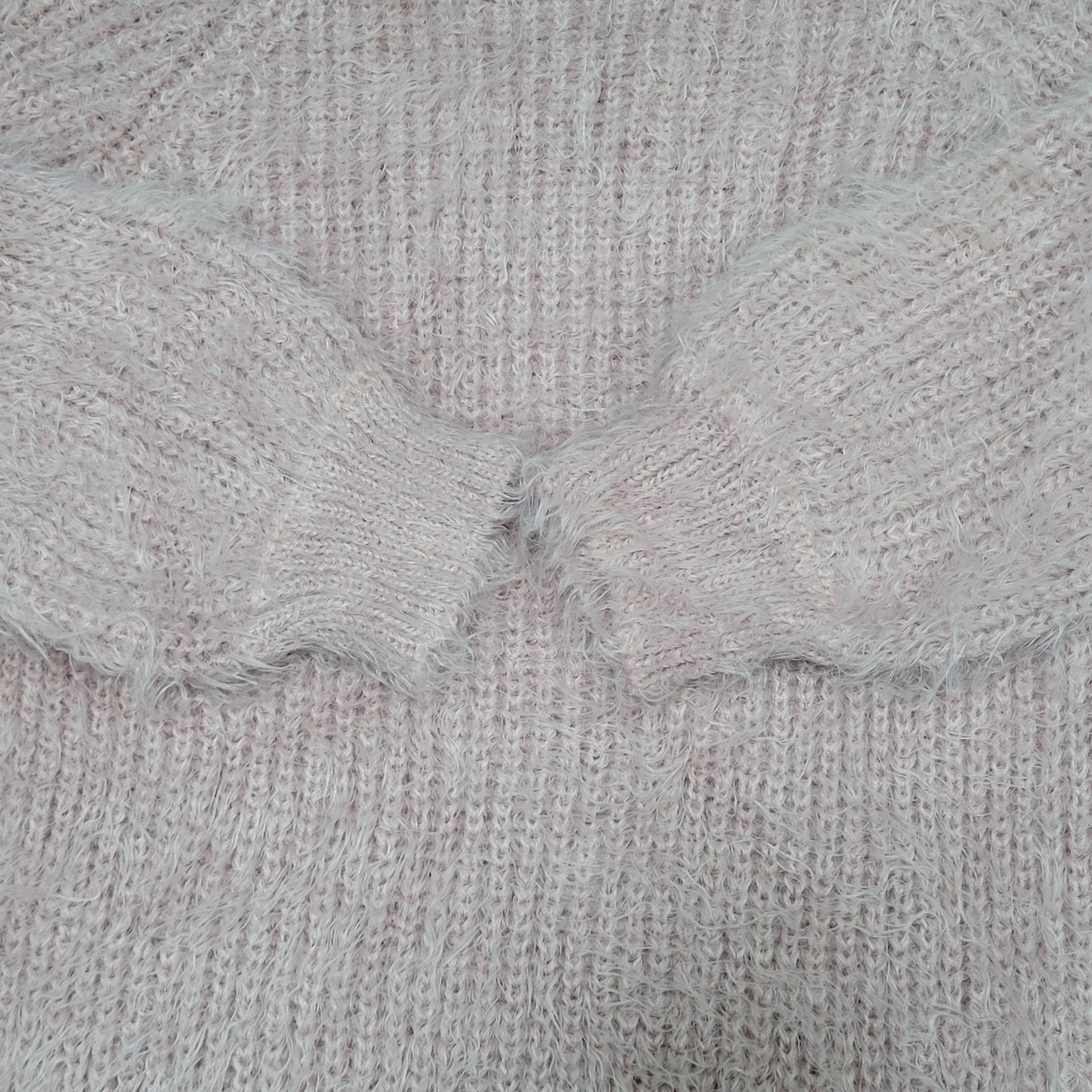 Don't Ask Why Pink Fuzzy Knit Faux Fur Long Sleeve Pullover Sweater Italy O/S