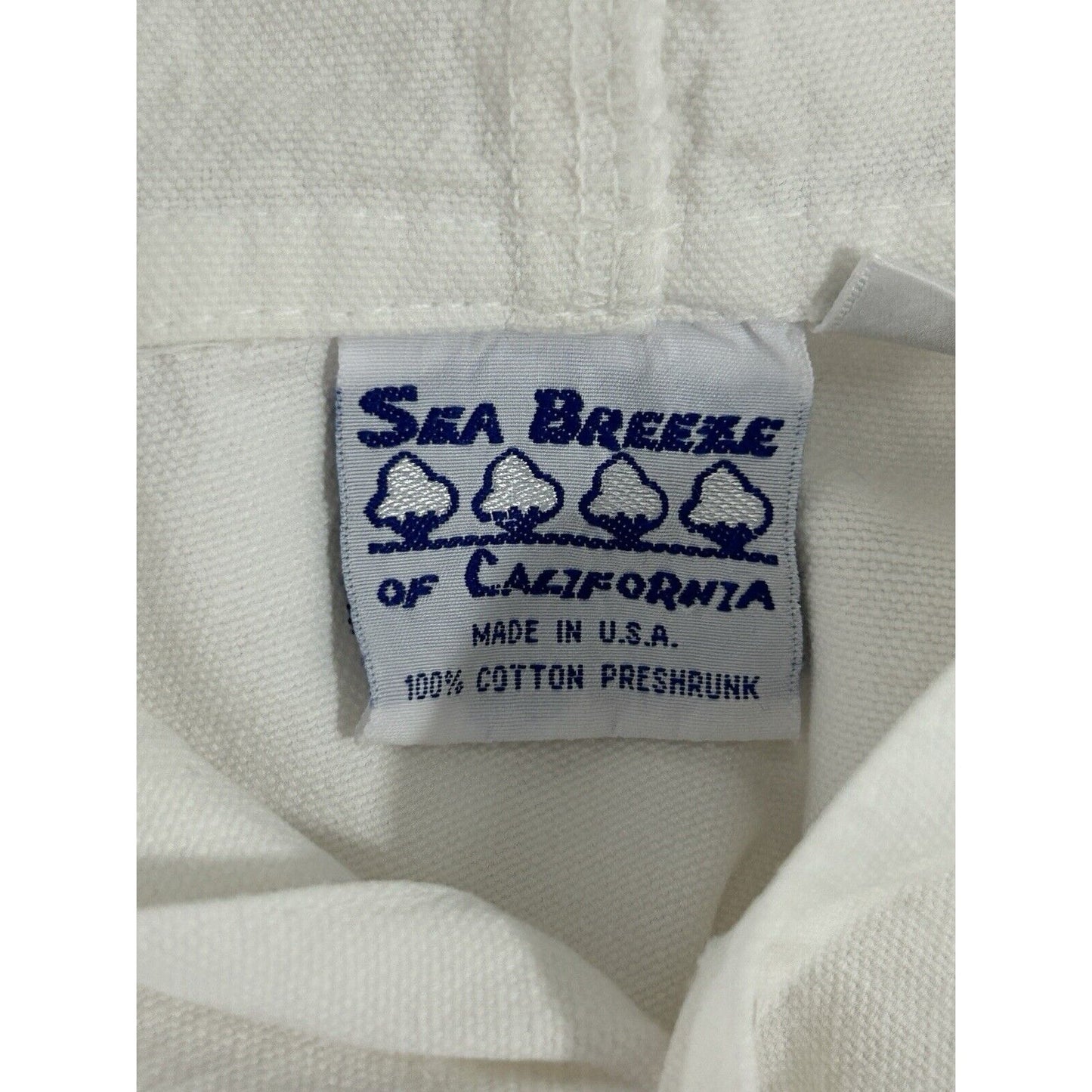 Sea Breeze Of California Off White Cotton USA Made Button Up Jacket Size Small S