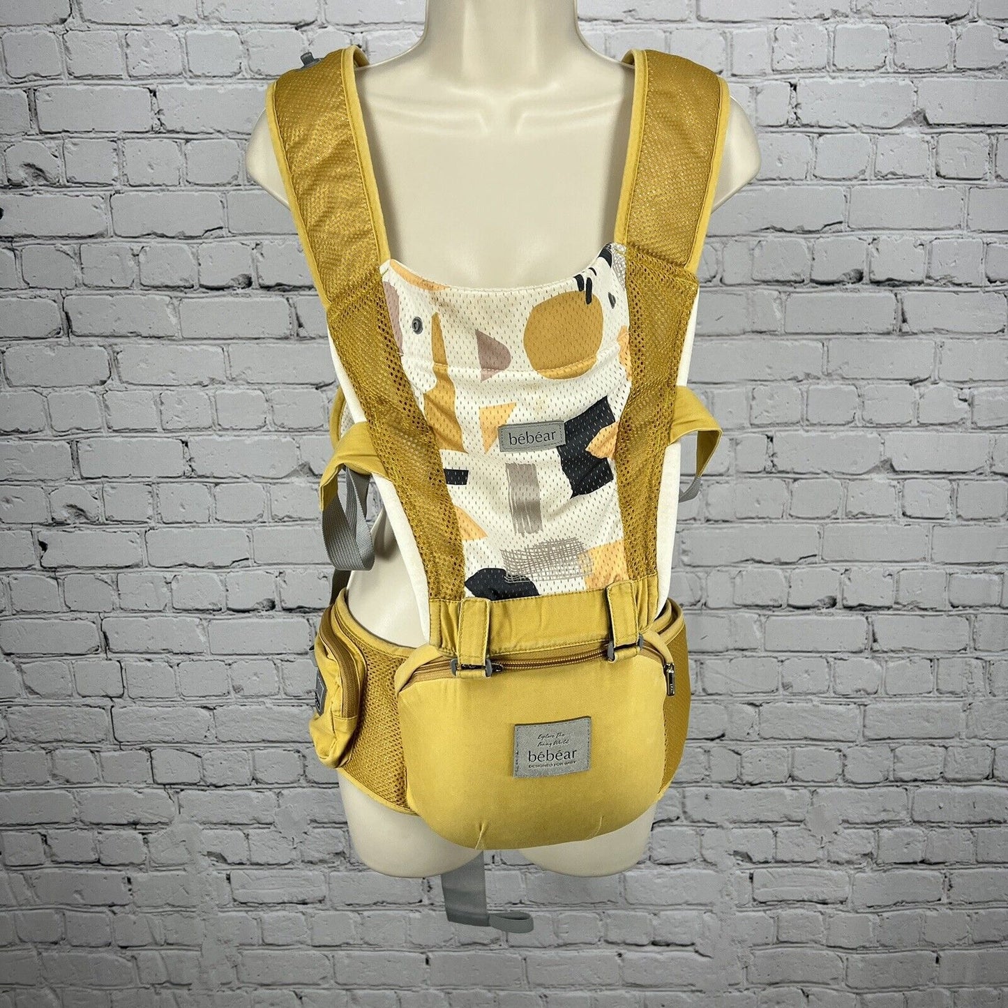 Bebear Baby Multifunction Hip Seat Carrier Backpack 0-36 Months Mustard Yellow