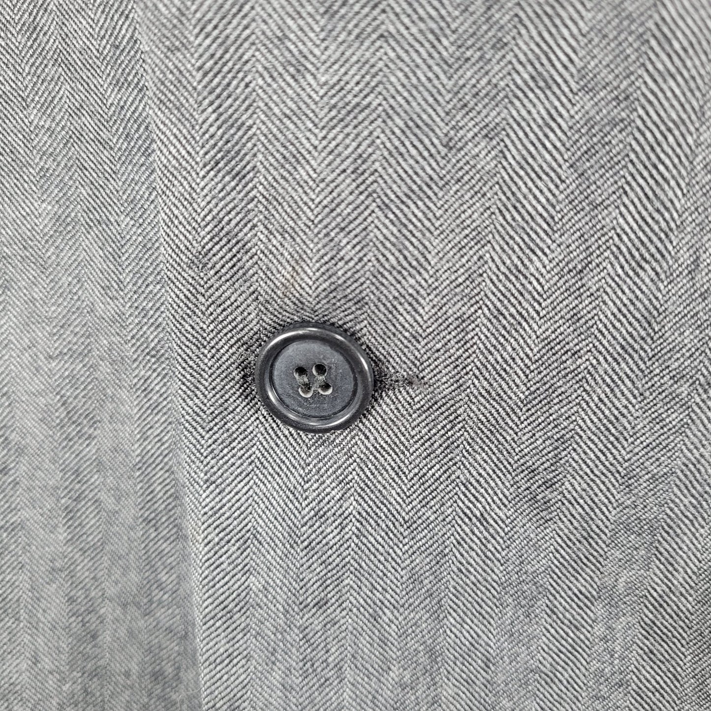 Barneys New York Grey 100% Wool Herringbone Blazer Italy Made Size 52 US 42