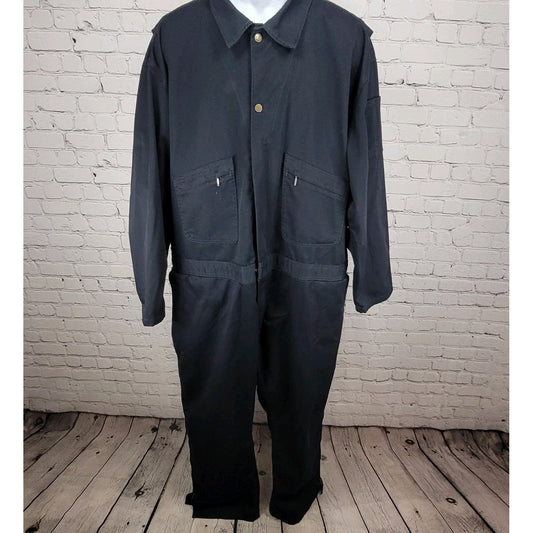 Key Dark Navy Cotton Blend Workwear Uniform Long Sleeve Coveralls Size 2XLR