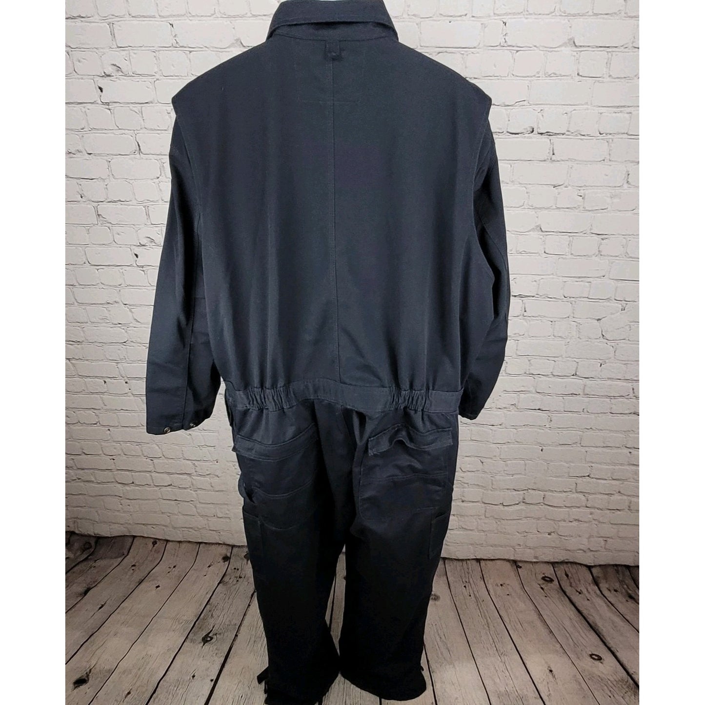 Key Dark Navy Cotton Blend Workwear Uniform Long Sleeve Coveralls Size 2XLR