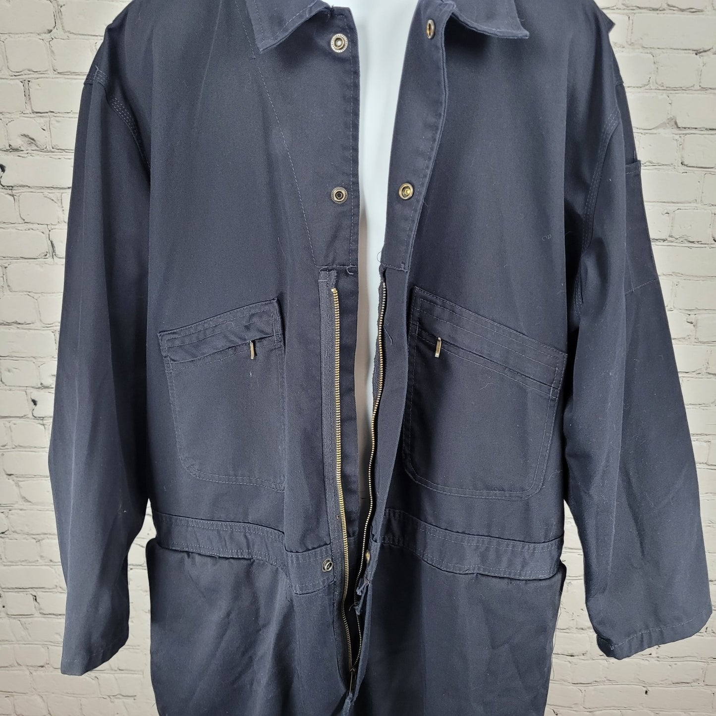 Key Dark Navy Cotton Blend Workwear Uniform Long Sleeve Coveralls Size 2XLR
