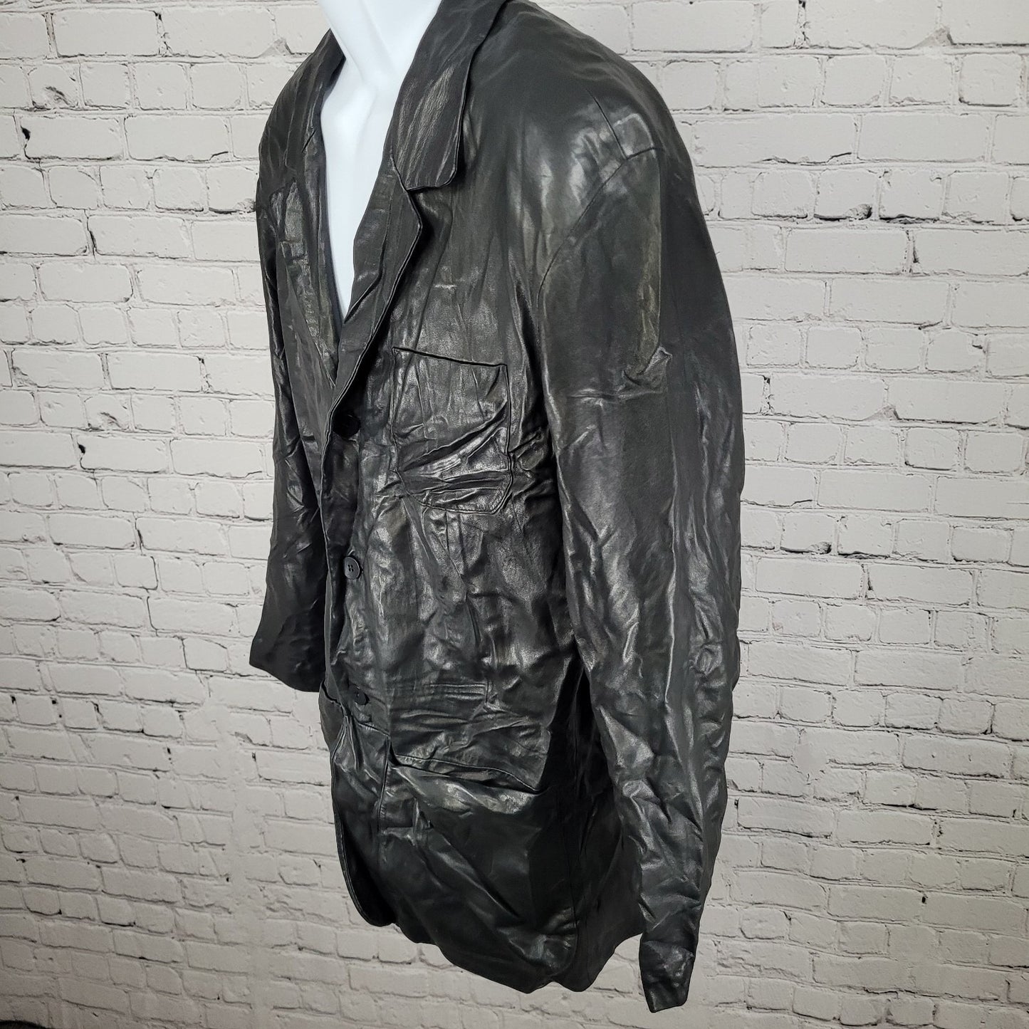 Robert Comstock Endurance Black Genuine Leather Lightweight Jacket Size 38