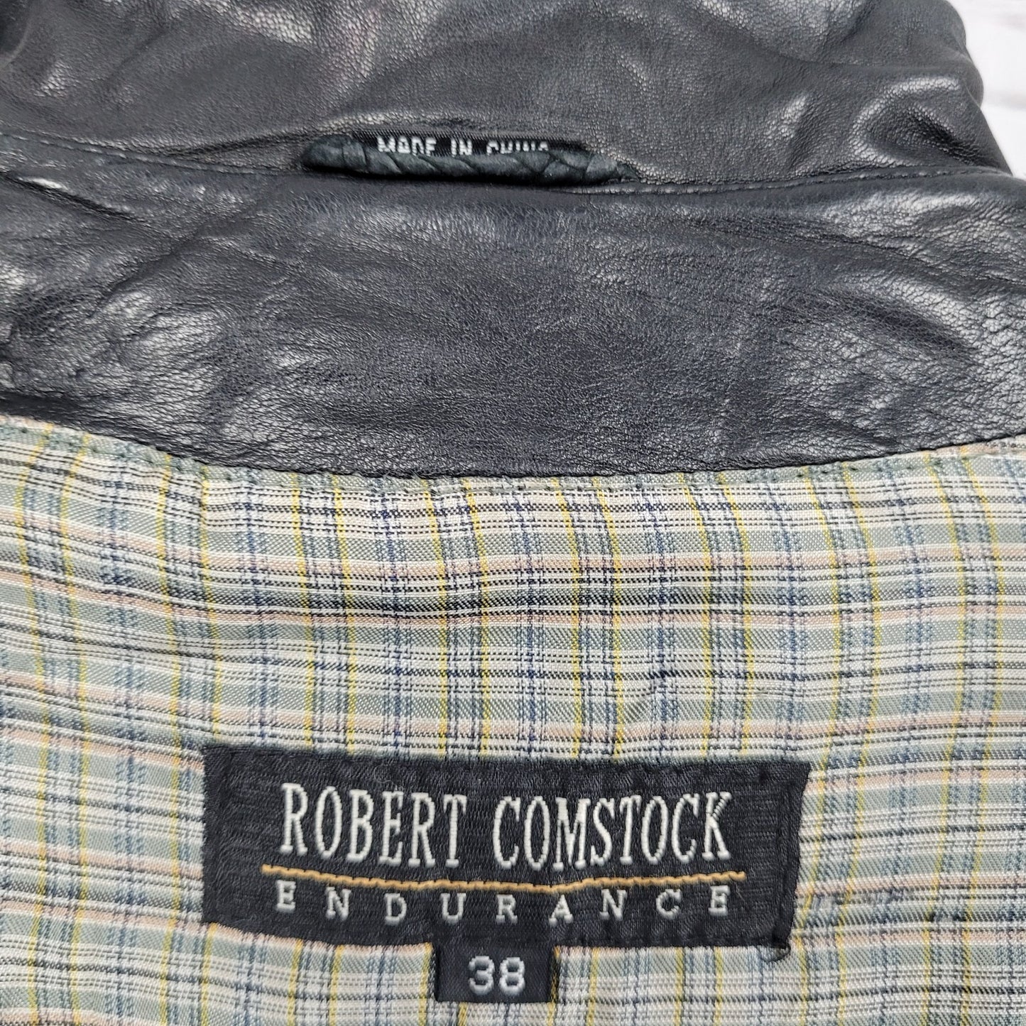 Robert Comstock Endurance Black Genuine Leather Lightweight Jacket Size 38
