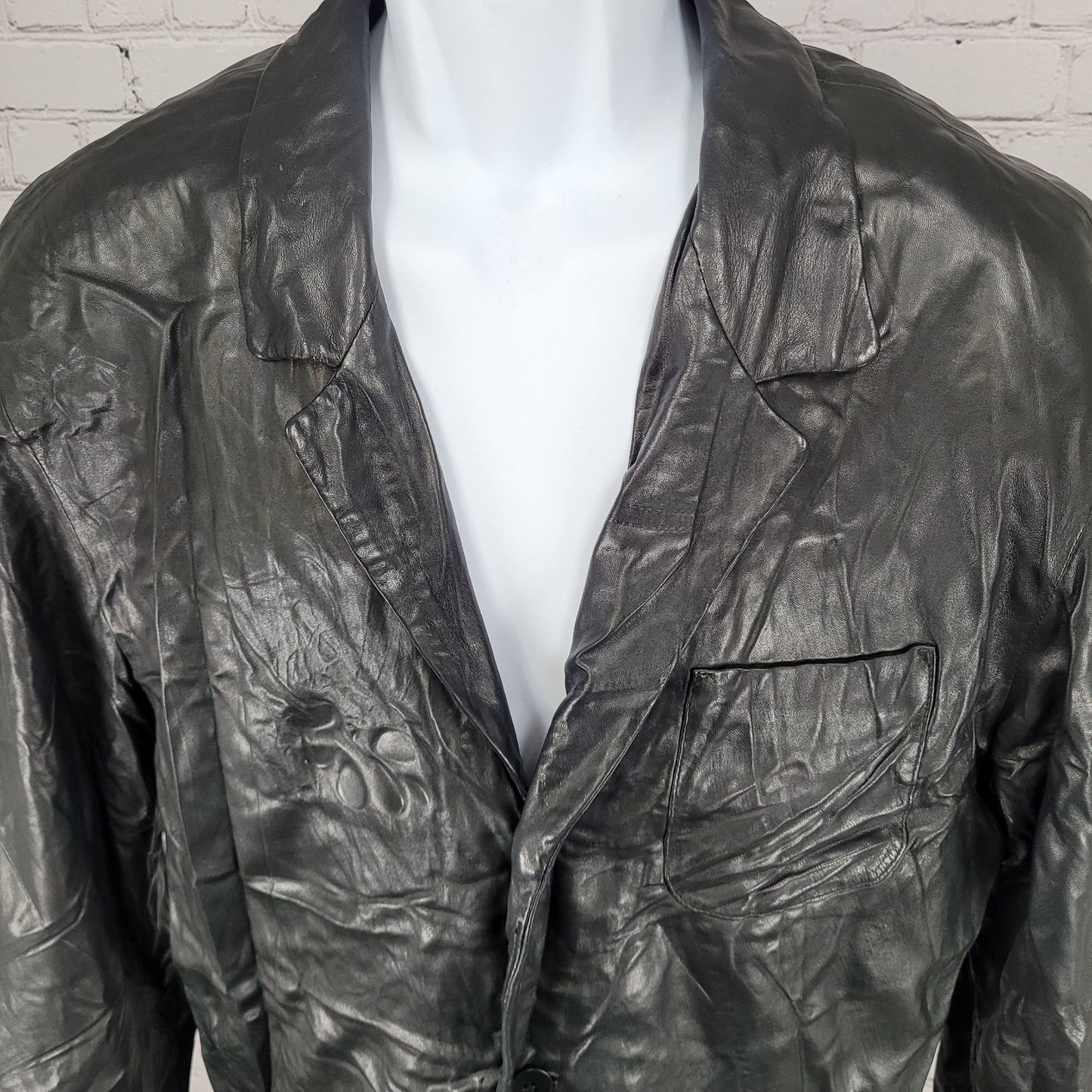 Robert Comstock Endurance Black Genuine Leather Lightweight Jacket Size 38