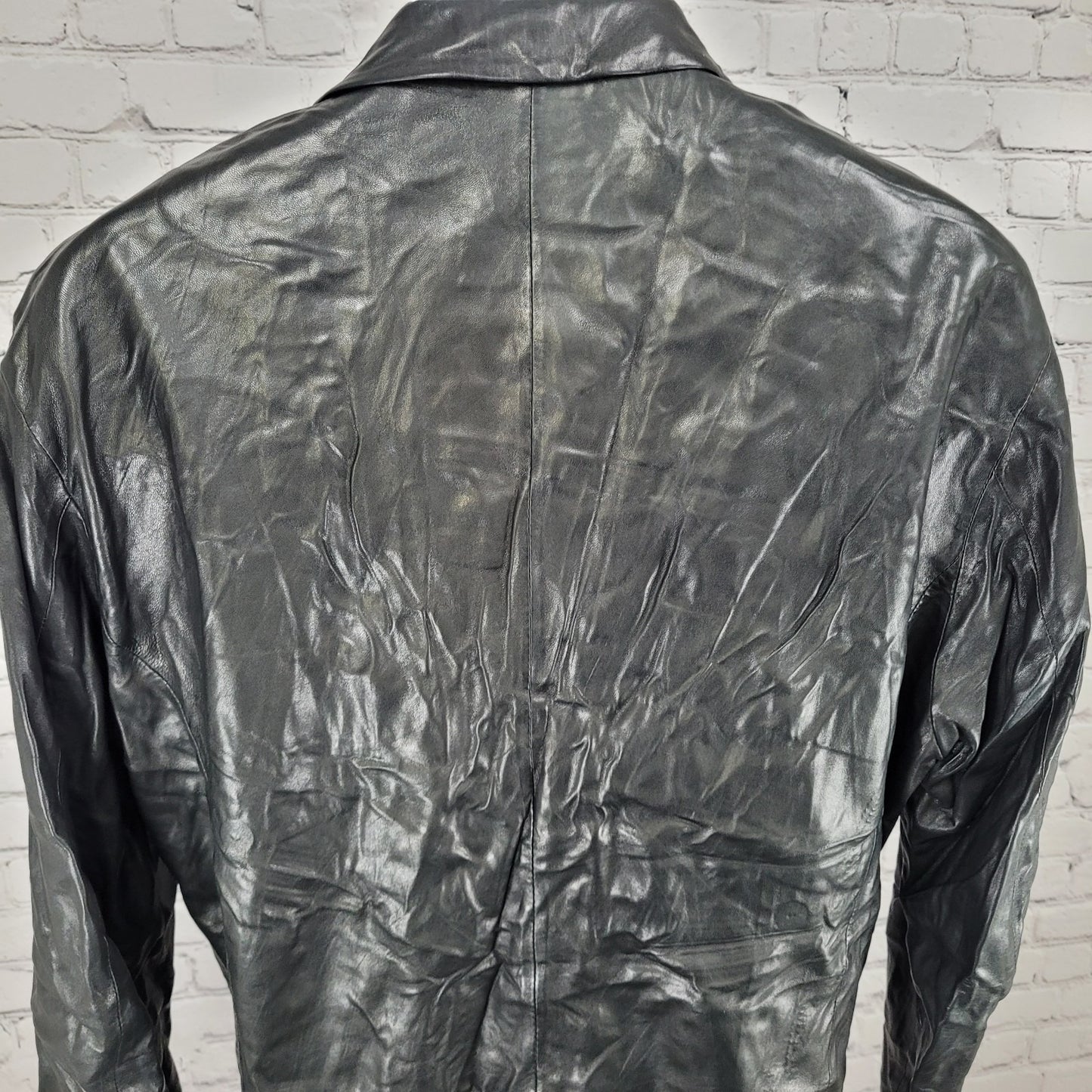 Robert Comstock Endurance Black Genuine Leather Lightweight Jacket Size 38