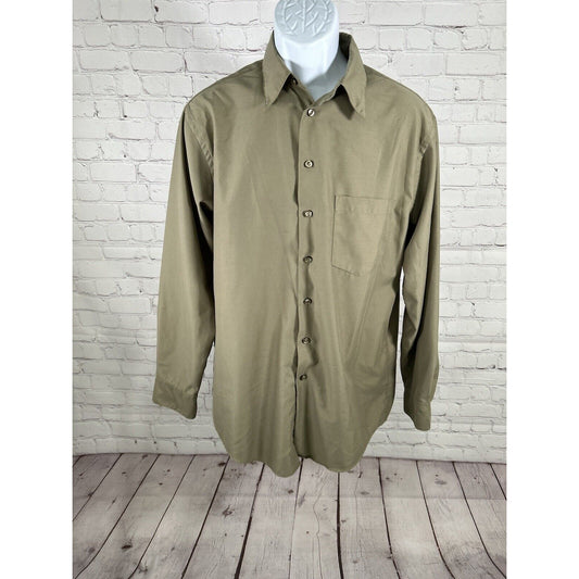 Murano Sueded Green Long Sleeve Collared Button Up Dress Shirt Men’s M