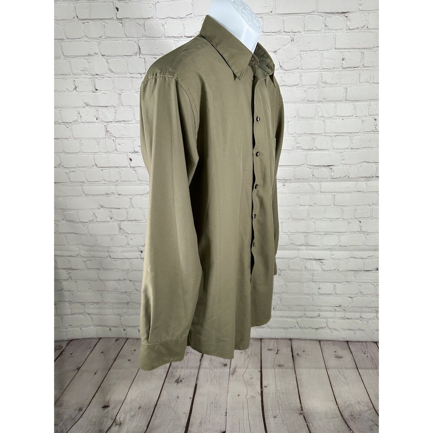 Murano Sueded Green Long Sleeve Collared Button Up Dress Shirt Men’s M