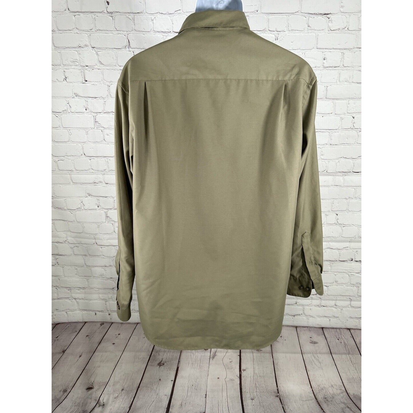 Murano Sueded Green Long Sleeve Collared Button Up Dress Shirt Men’s M
