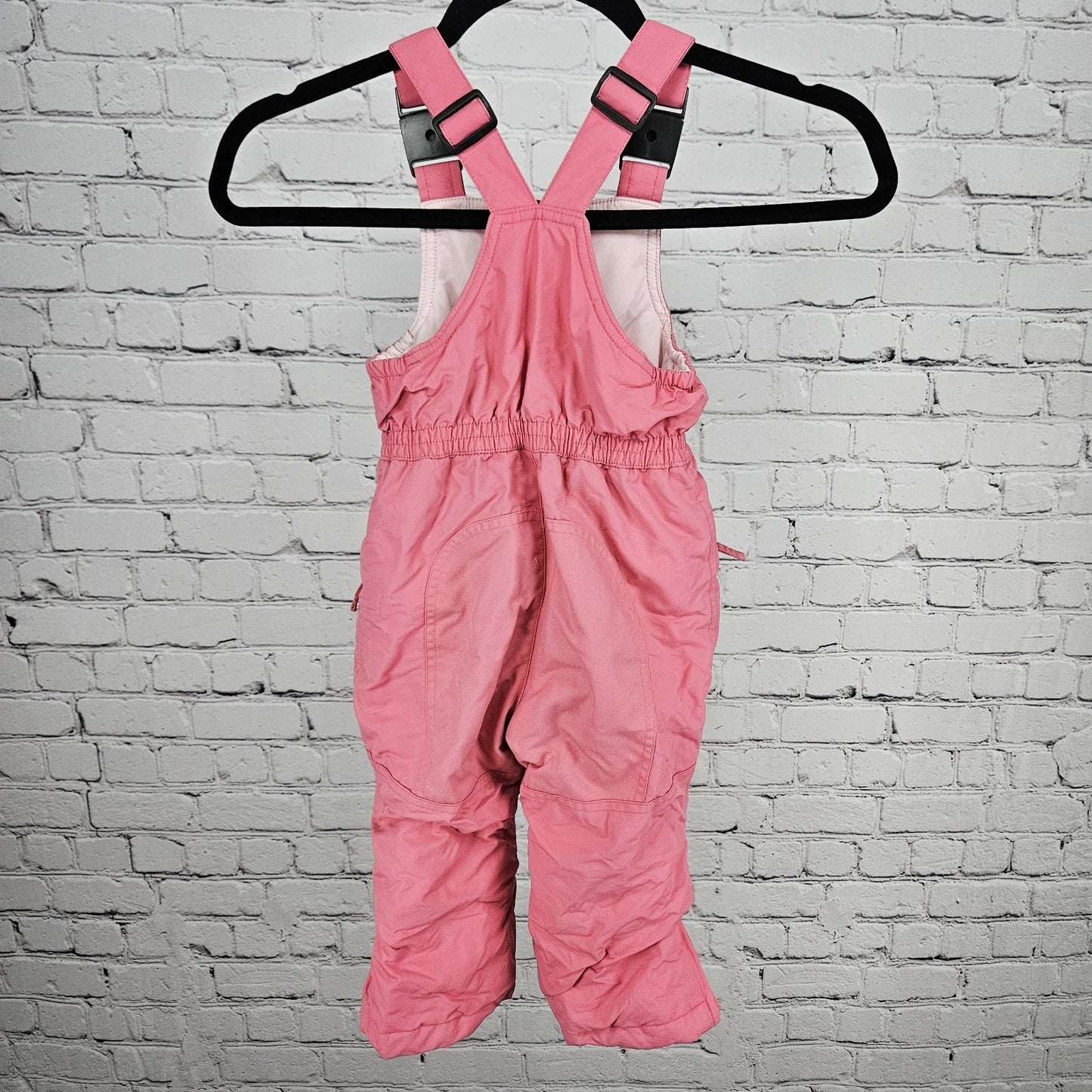 Lands’ End Pink Grow-A-Longs Insulated Front Zip Winter Snow Bibs Pants Kids 2T