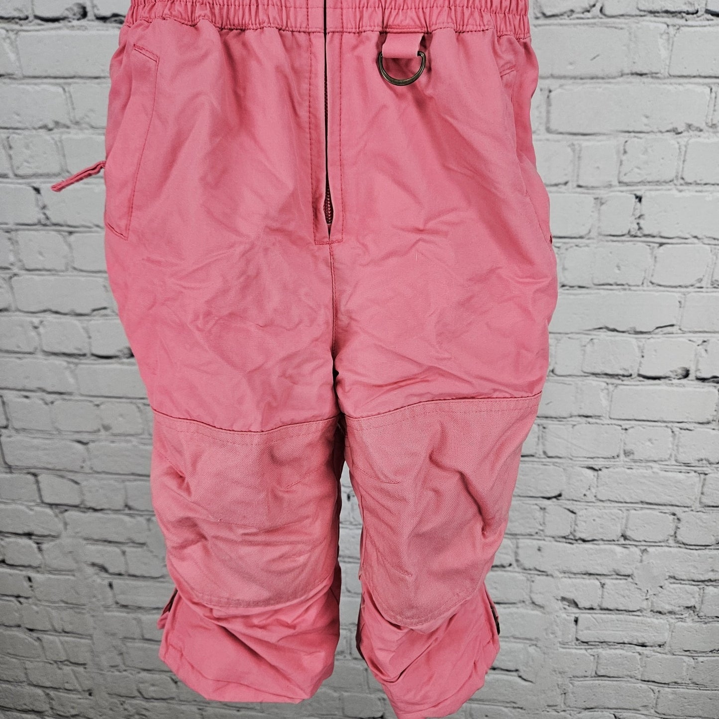 Lands’ End Pink Grow-A-Longs Insulated Front Zip Winter Snow Bibs Pants Kids 2T