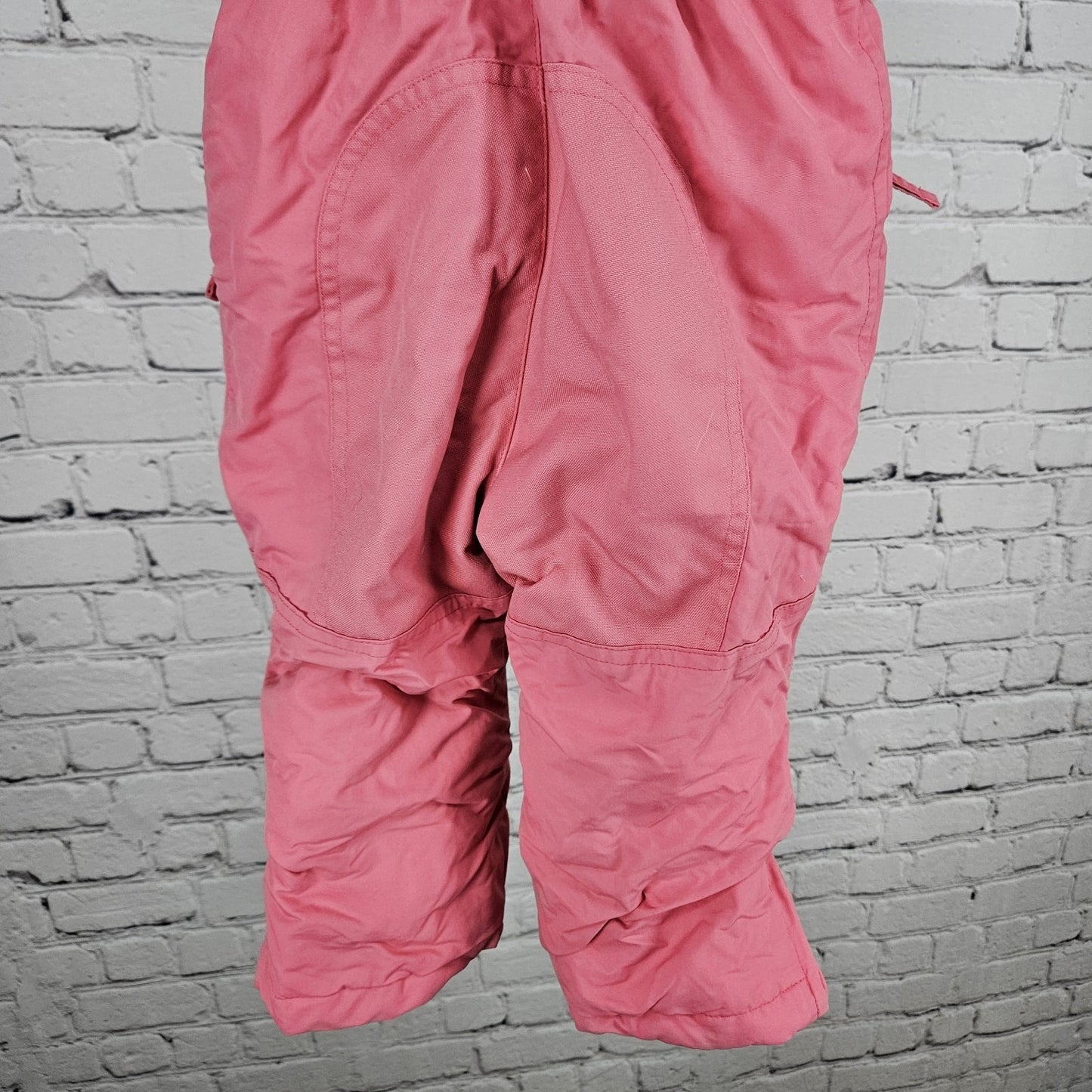 Lands’ End Pink Grow-A-Longs Insulated Front Zip Winter Snow Bibs Pants Kids 2T