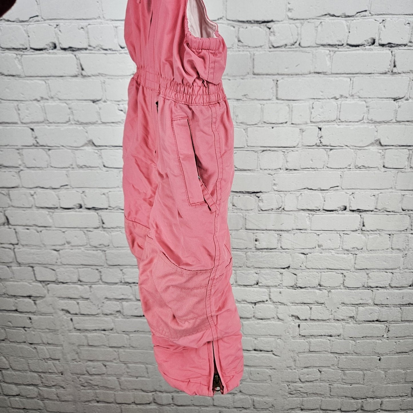 Lands’ End Pink Grow-A-Longs Insulated Front Zip Winter Snow Bibs Pants Kids 2T