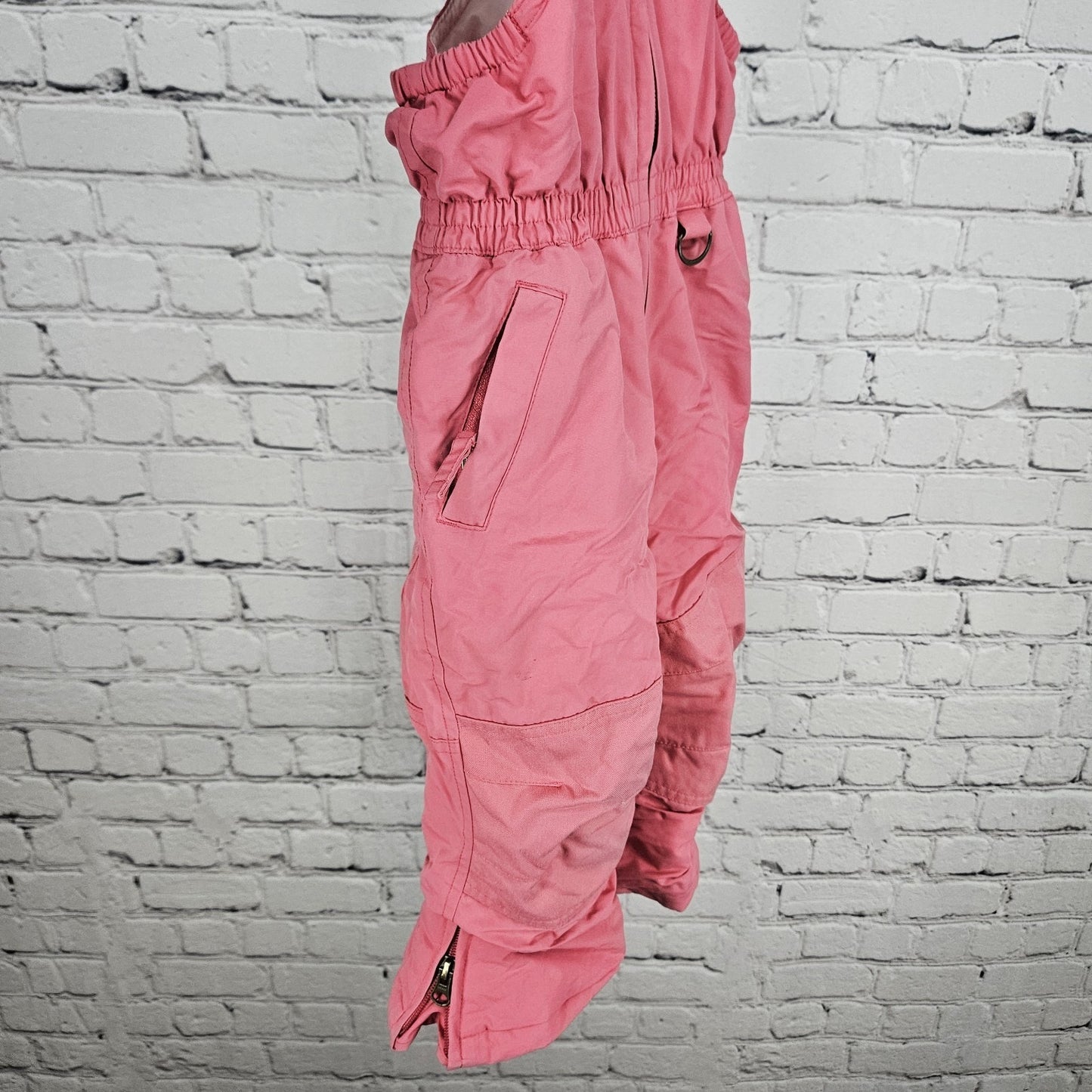 Lands’ End Pink Grow-A-Longs Insulated Front Zip Winter Snow Bibs Pants Kids 2T