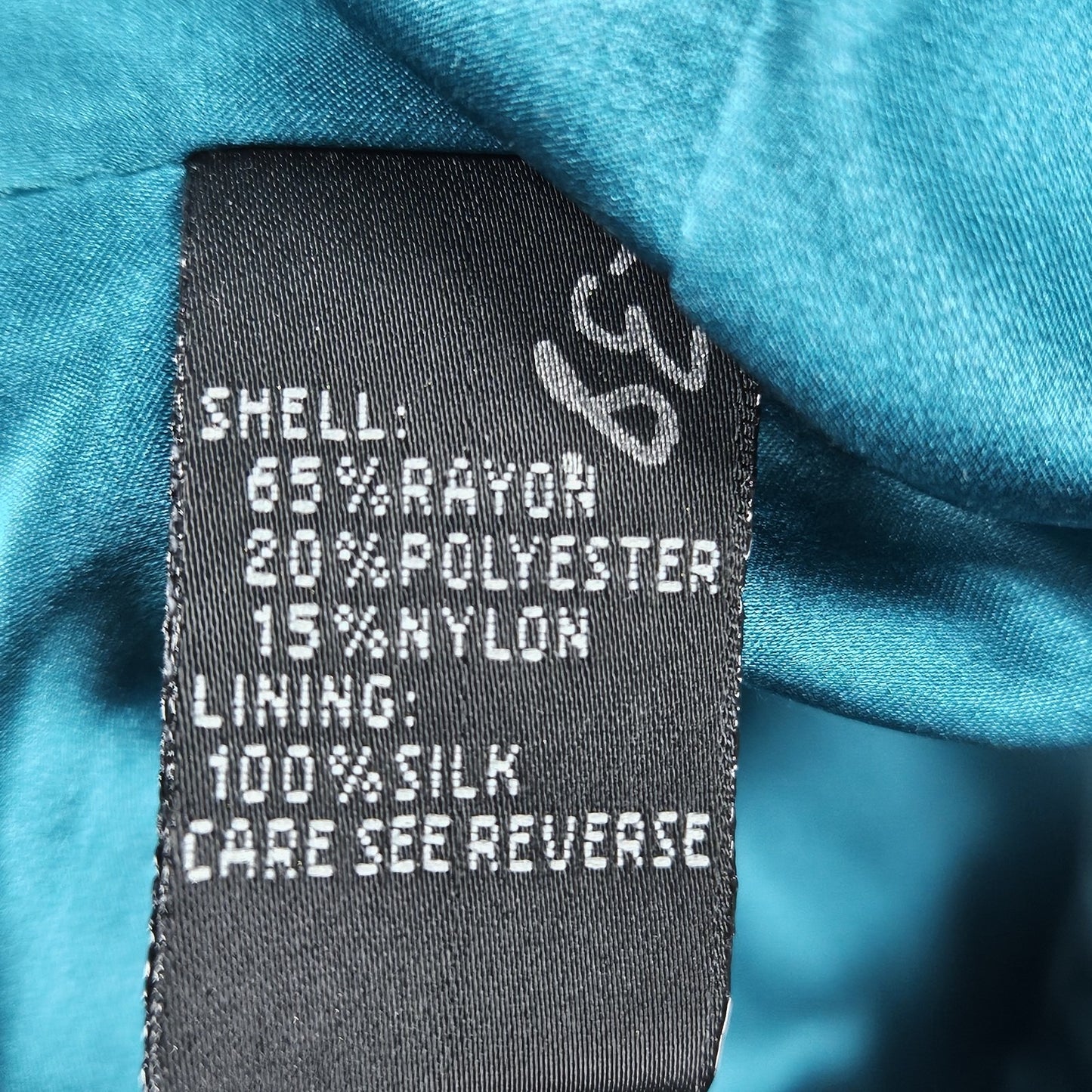 Carmen Marco Valvo Green Beaded Silk Lined Signature Ruffle 3/4 Sleeve Jacket 8