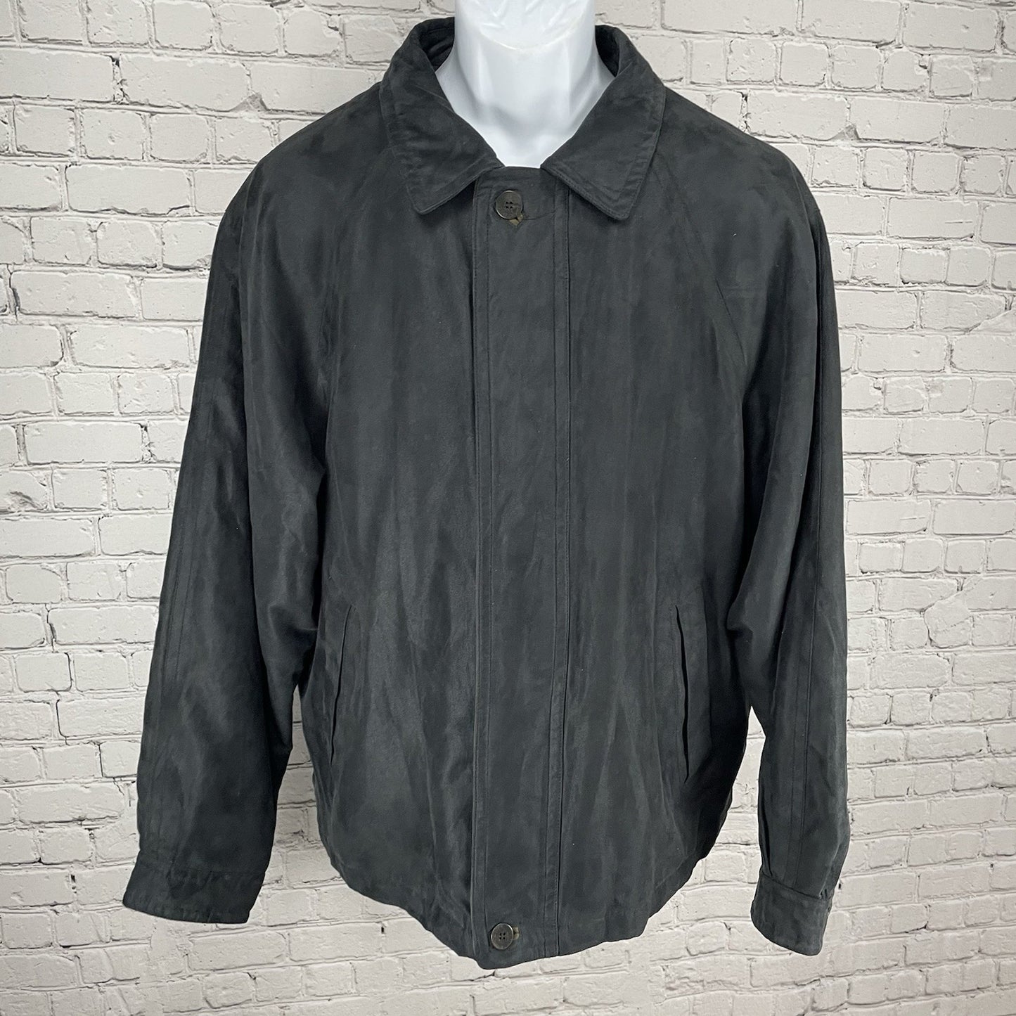 Rainforest Black Soft Suede Like Wool Body Warmer Zipped Jacket Leather Trim L