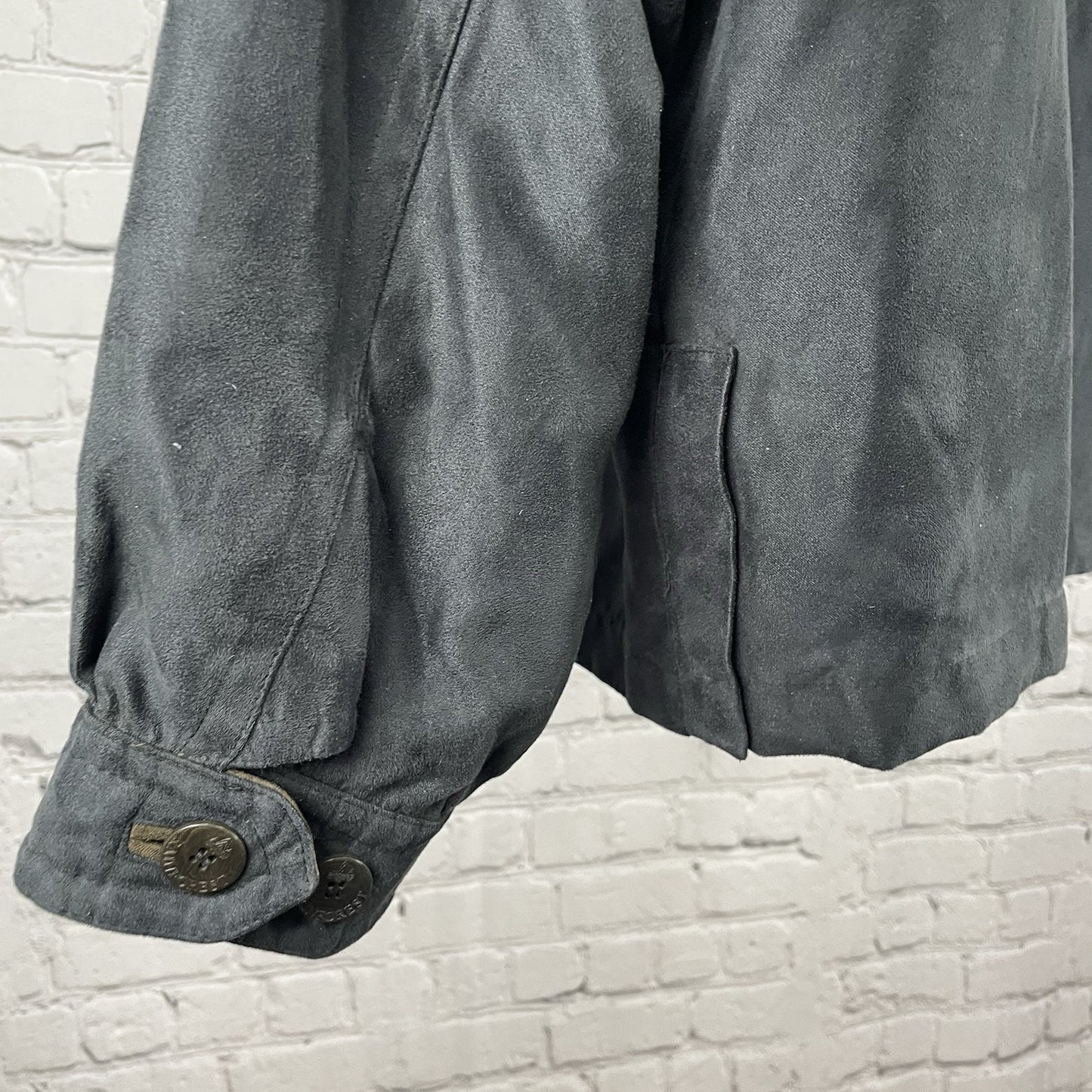 Rainforest Black Soft Suede Like Wool Body Warmer Zipped Jacket Leather Trim L