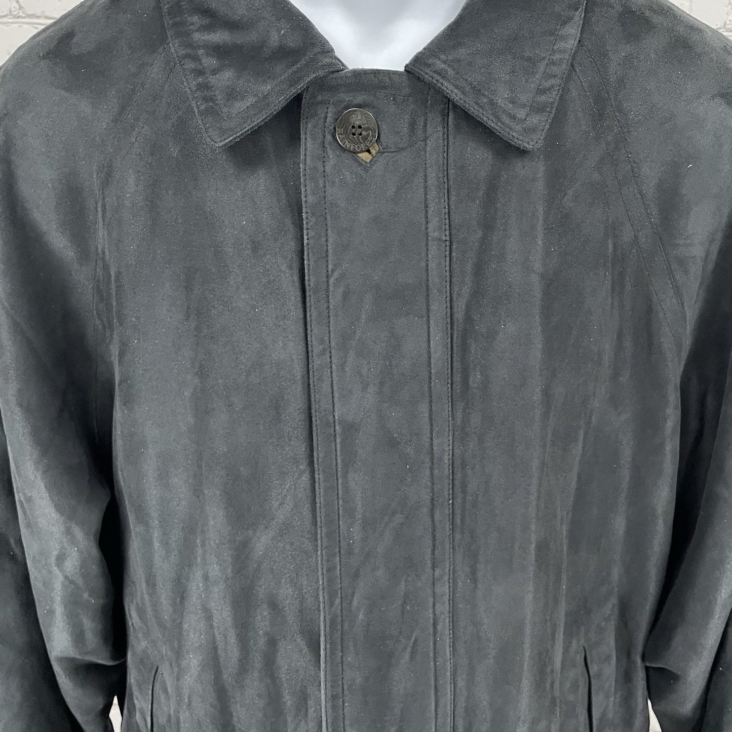 Rainforest Black Soft Suede Like Wool Body Warmer Zipped Jacket Leather Trim L