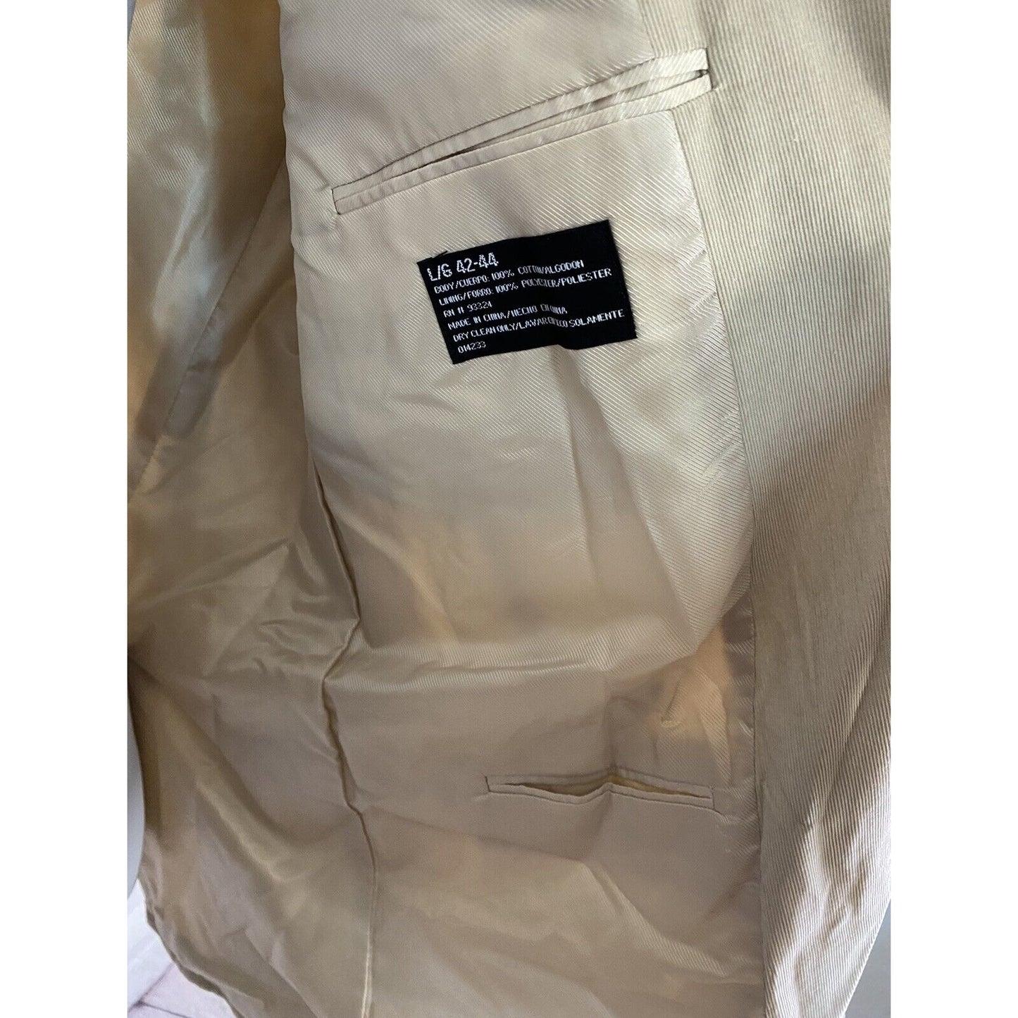 J Ferrar Tan Corduroy 2 Button Cotton Shell Sport Coat Jacket Blazer Large 42-44