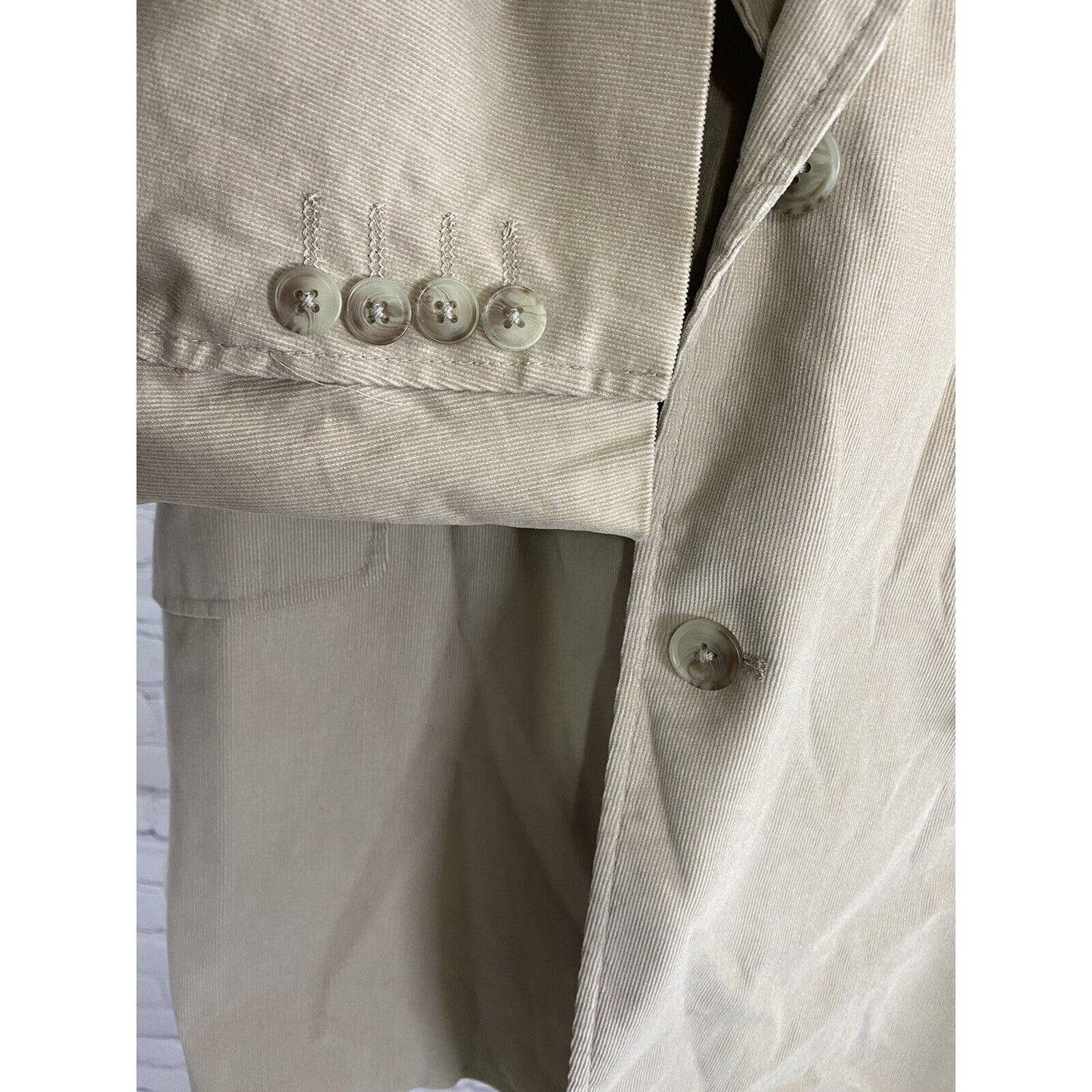 J Ferrar Tan Corduroy 2 Button Cotton Shell Sport Coat Jacket Blazer Large 42-44