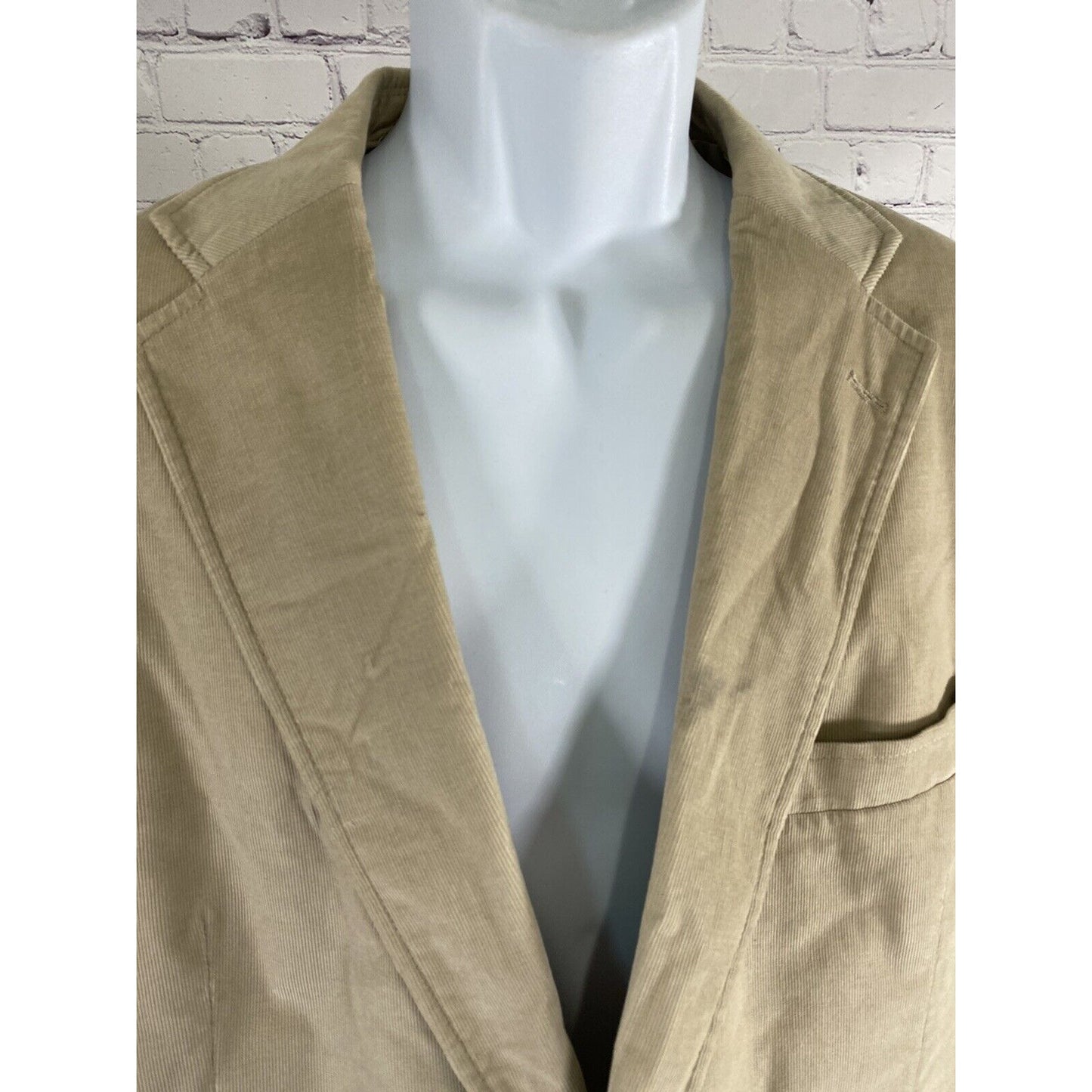 J Ferrar Tan Corduroy 2 Button Cotton Shell Sport Coat Jacket Blazer Large 42-44