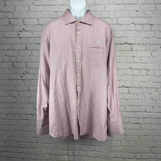 Charles Tyrwhitt Light Red Check Button Up Collared Dress Shirt Men’s Size 2XL