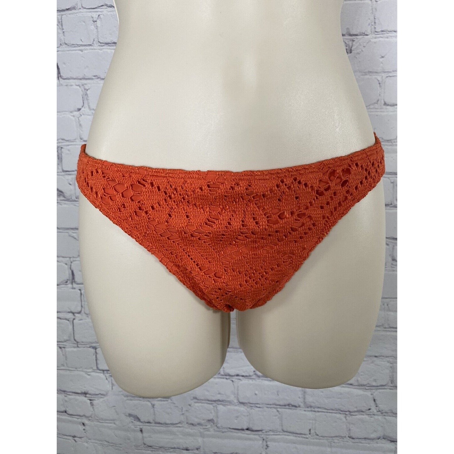 Aerie Cheeky Orange Knit Swimsuit Bikini Bottoms NWT M Medium