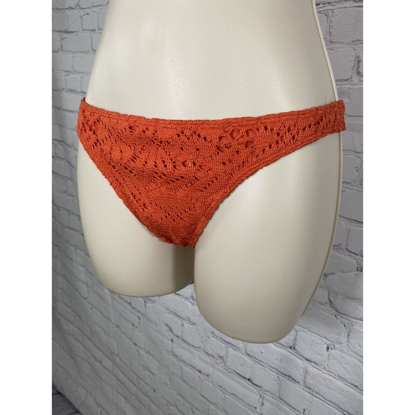 Aerie Cheeky Orange Knit Swimsuit Bikini Bottoms NWT M Medium