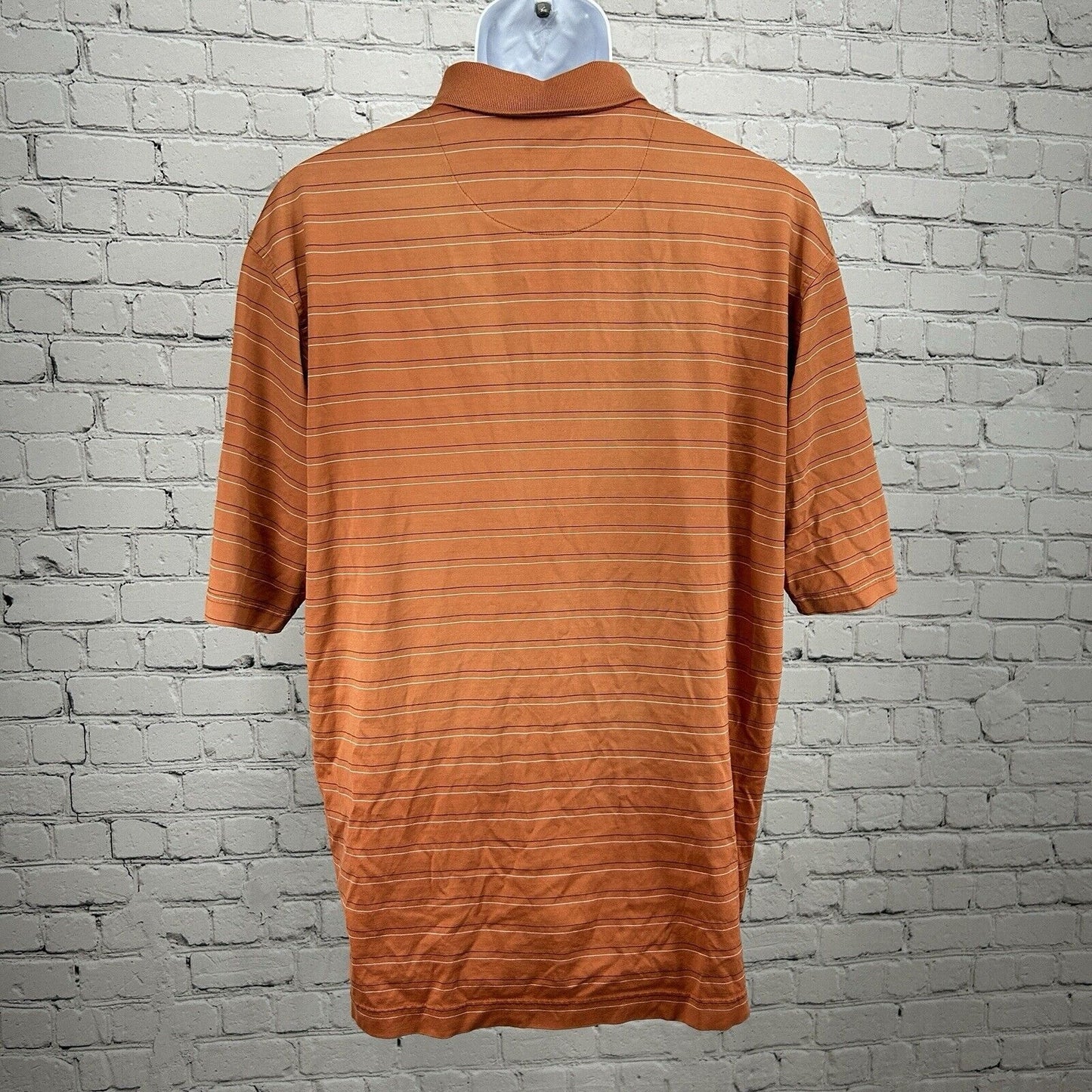 Z Head The Country Club Of Louisiana Orange Stripe Short Sleeve Polo Size Large