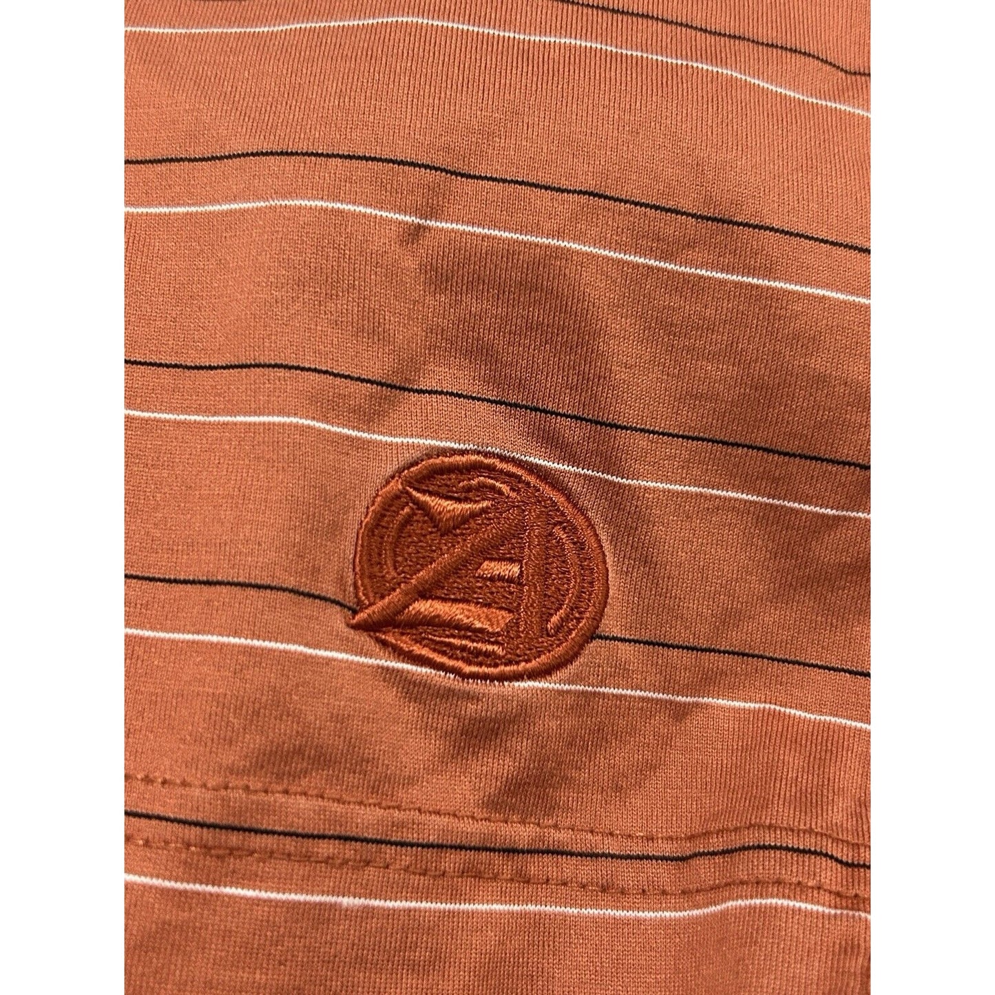 Z Head The Country Club Of Louisiana Orange Stripe Short Sleeve Polo Size Large
