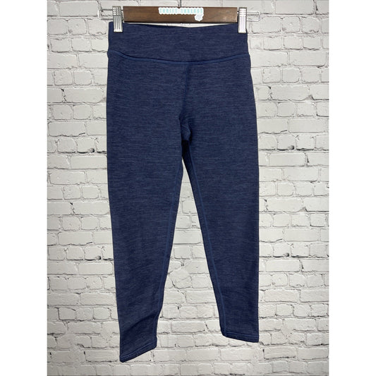Athleta Girl Blue High Rise Polartec Tight Fleece Lined Leggings Kids Girls S/7